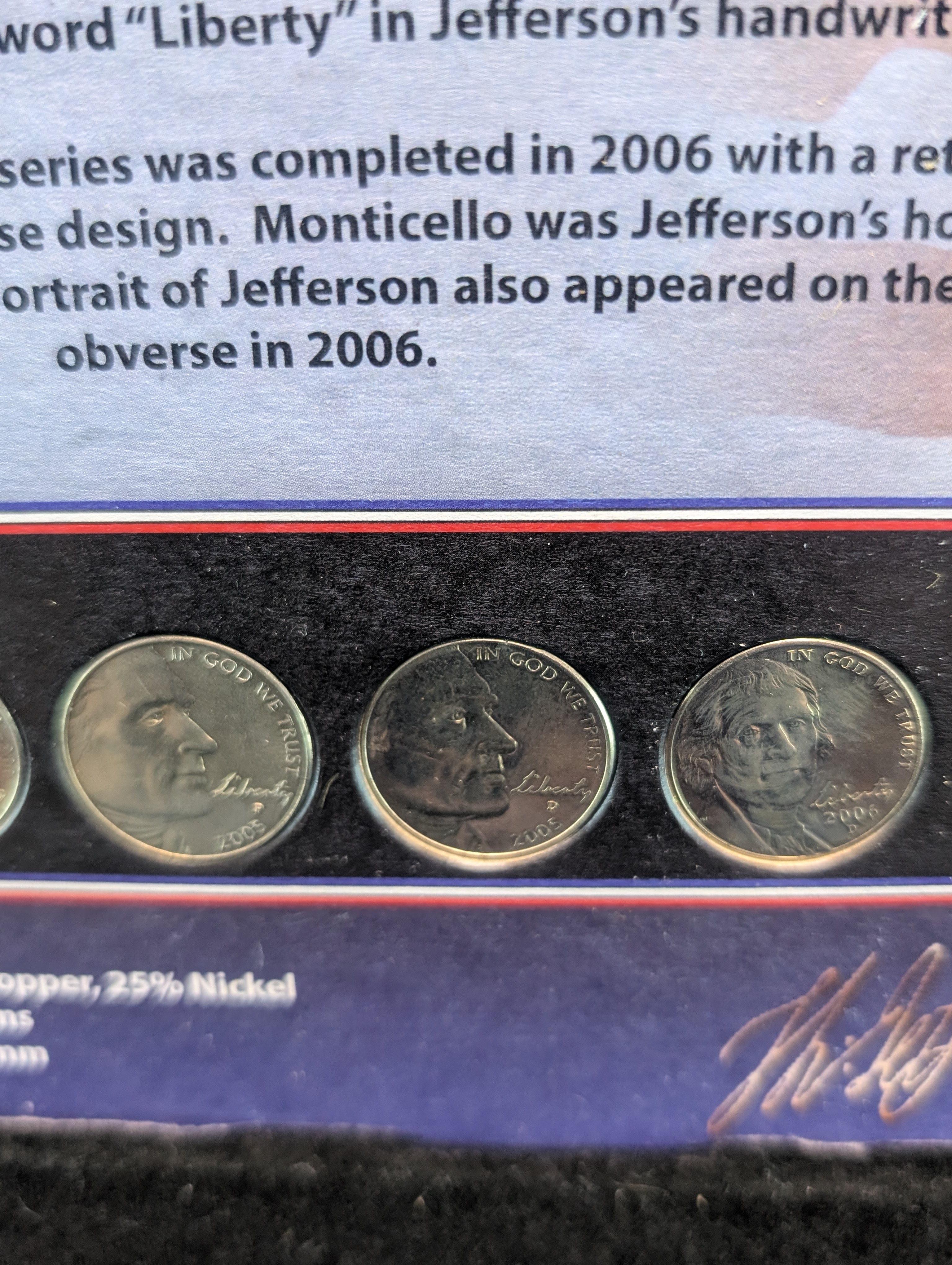 2004-2006 Westward Journey Jefferson Nickels, Key U.S. Coins With COA