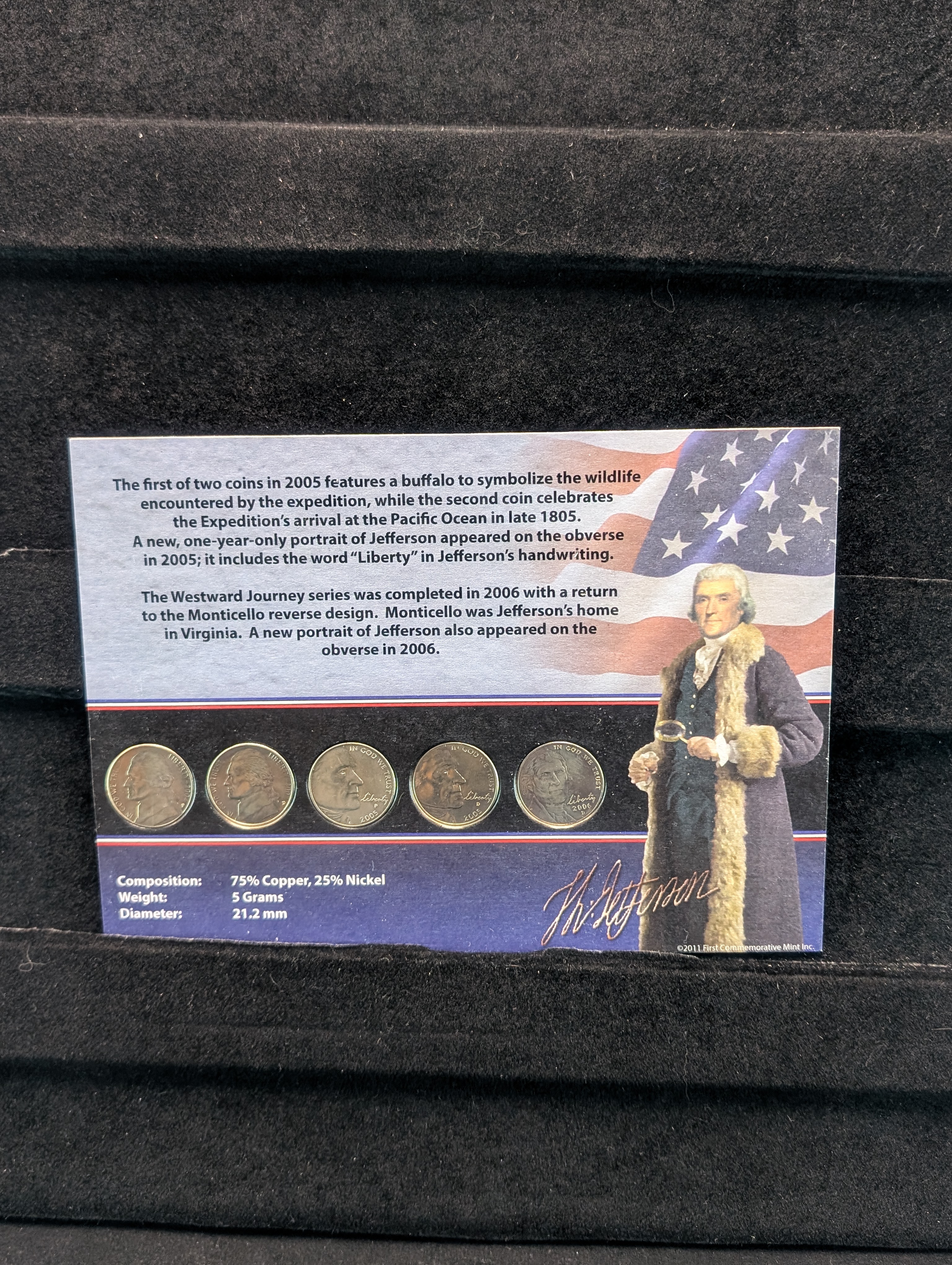 2004-2006 Westward Journey Jefferson Nickels, Key U.S. Coins With COA