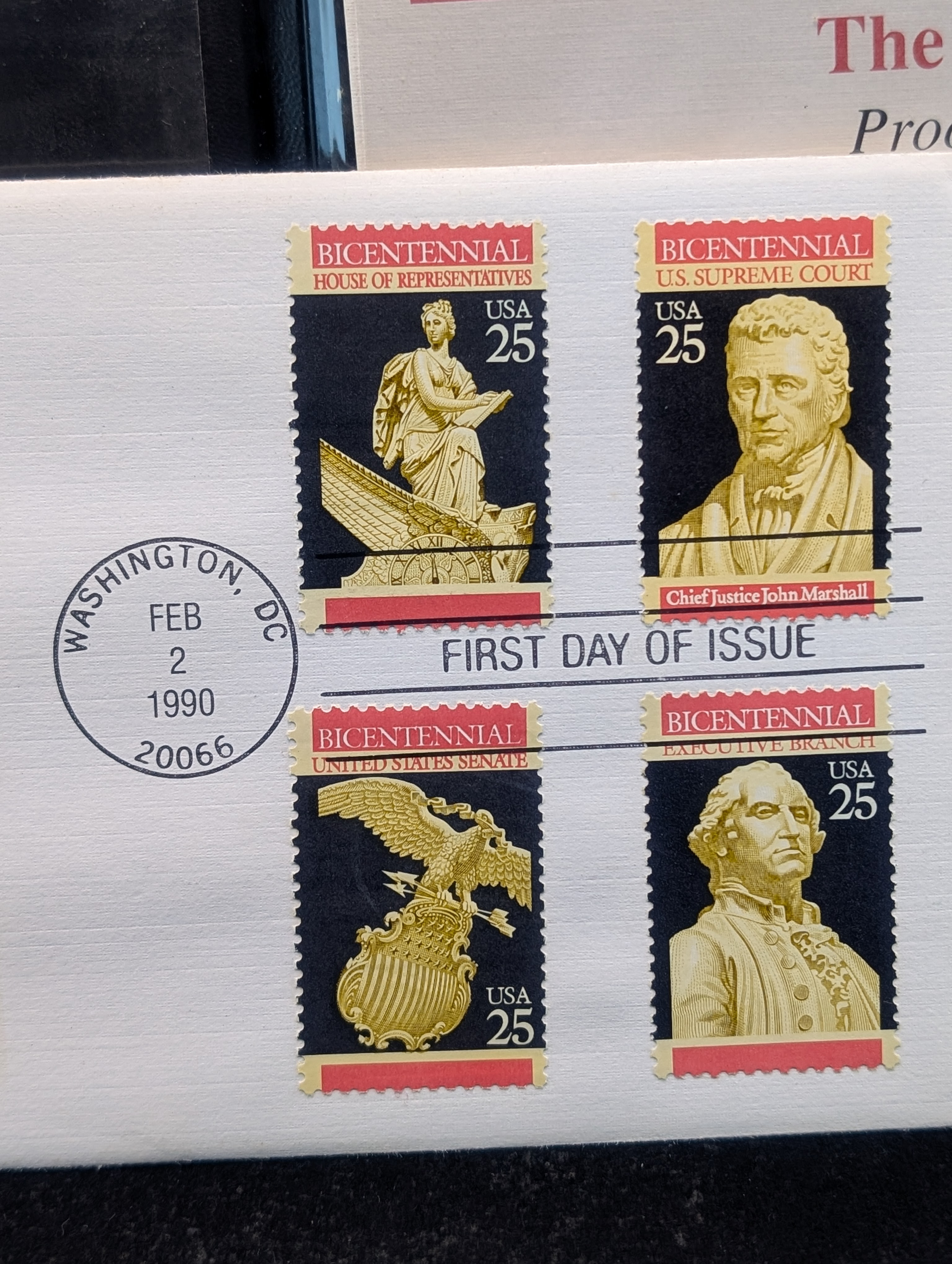 1987-S The Cornerstones of Freedom, Proof Silver Dollar First Day Cover