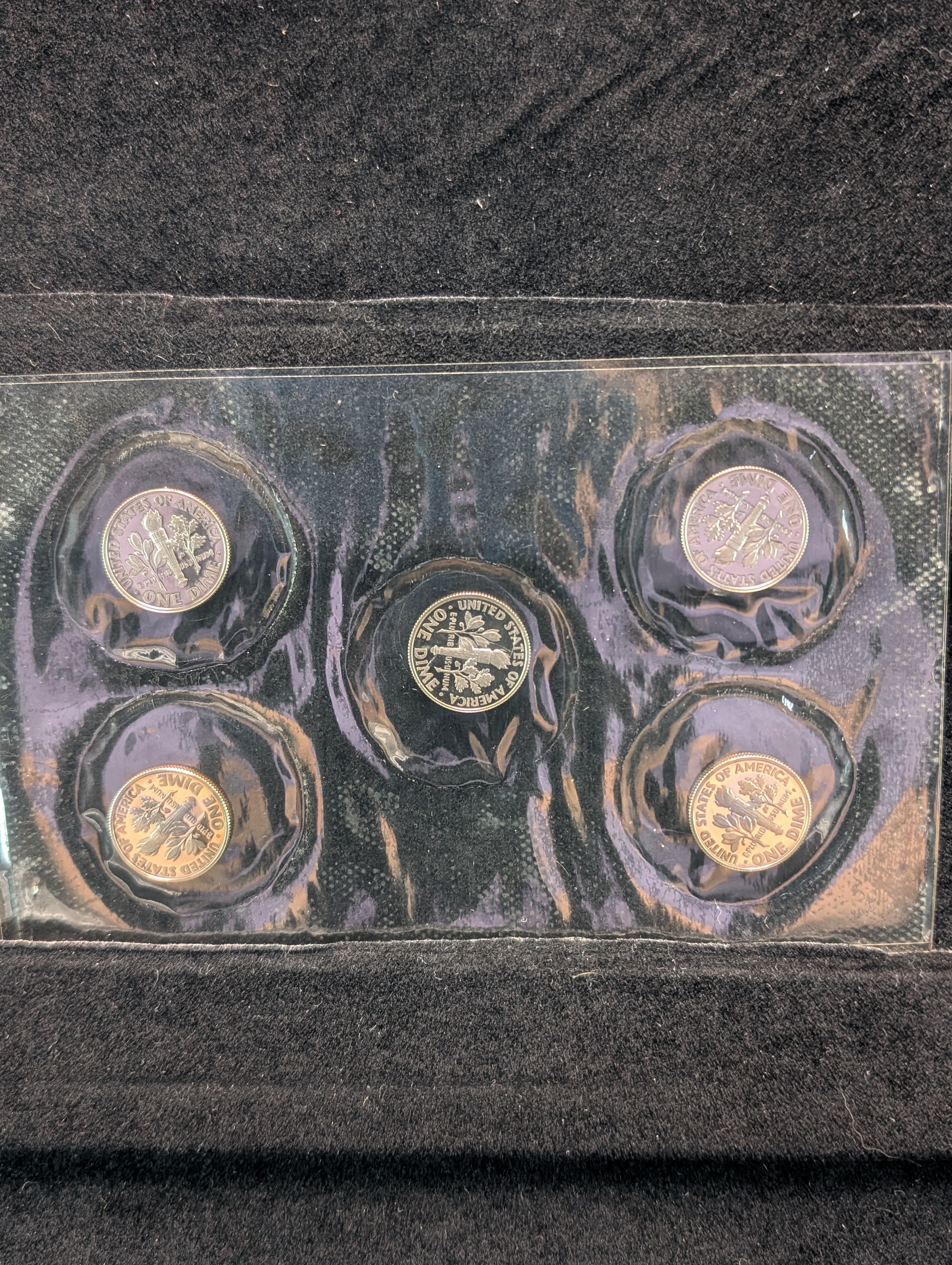 2010-2014 San Francisco Mint Proofs Roosevelt Dime Collection In OGP, 5 Dimes Total