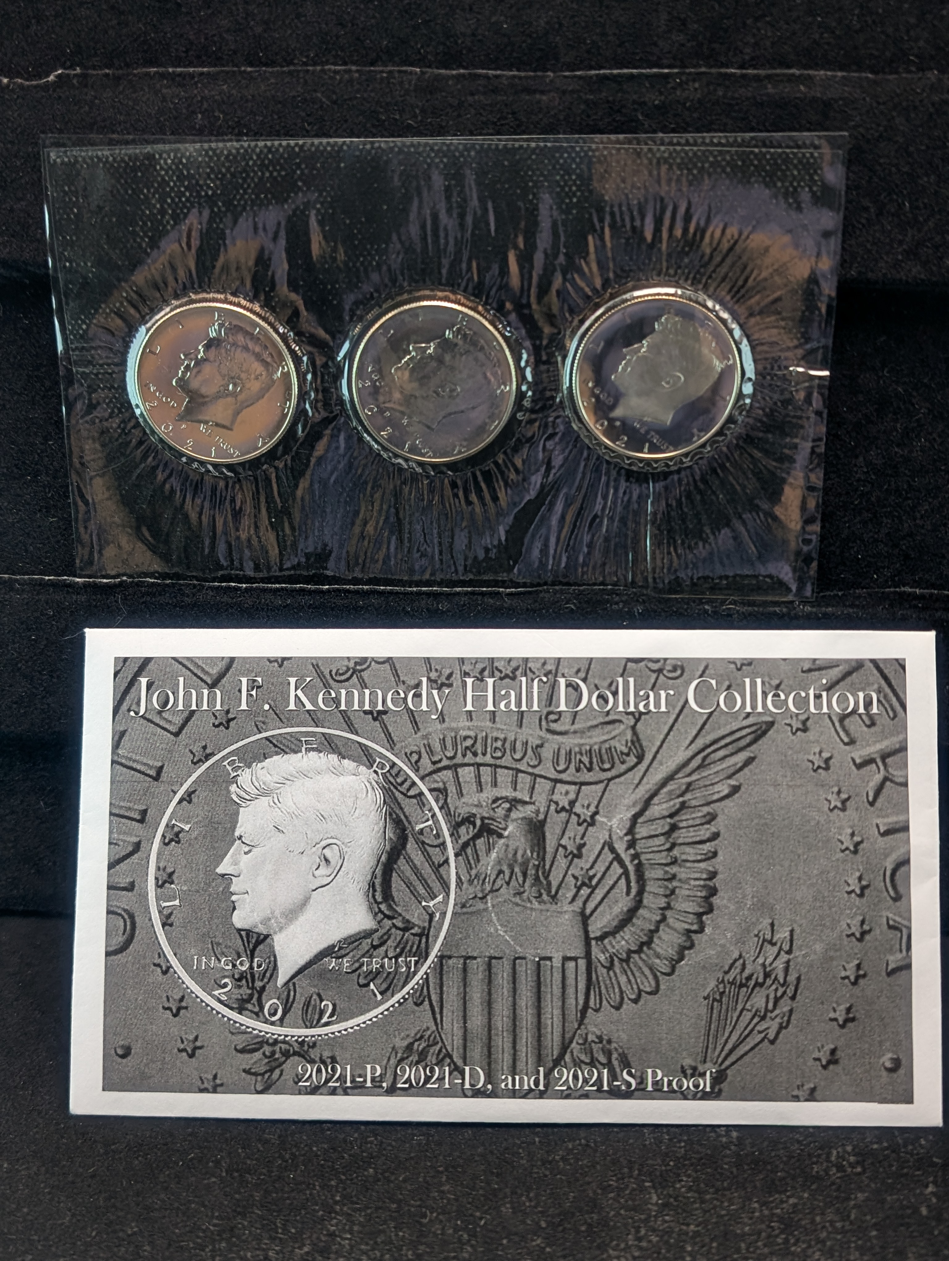 2021-P, 2021-D, & 2021-S Proof Kennedy Half Dollar Collection In OGP