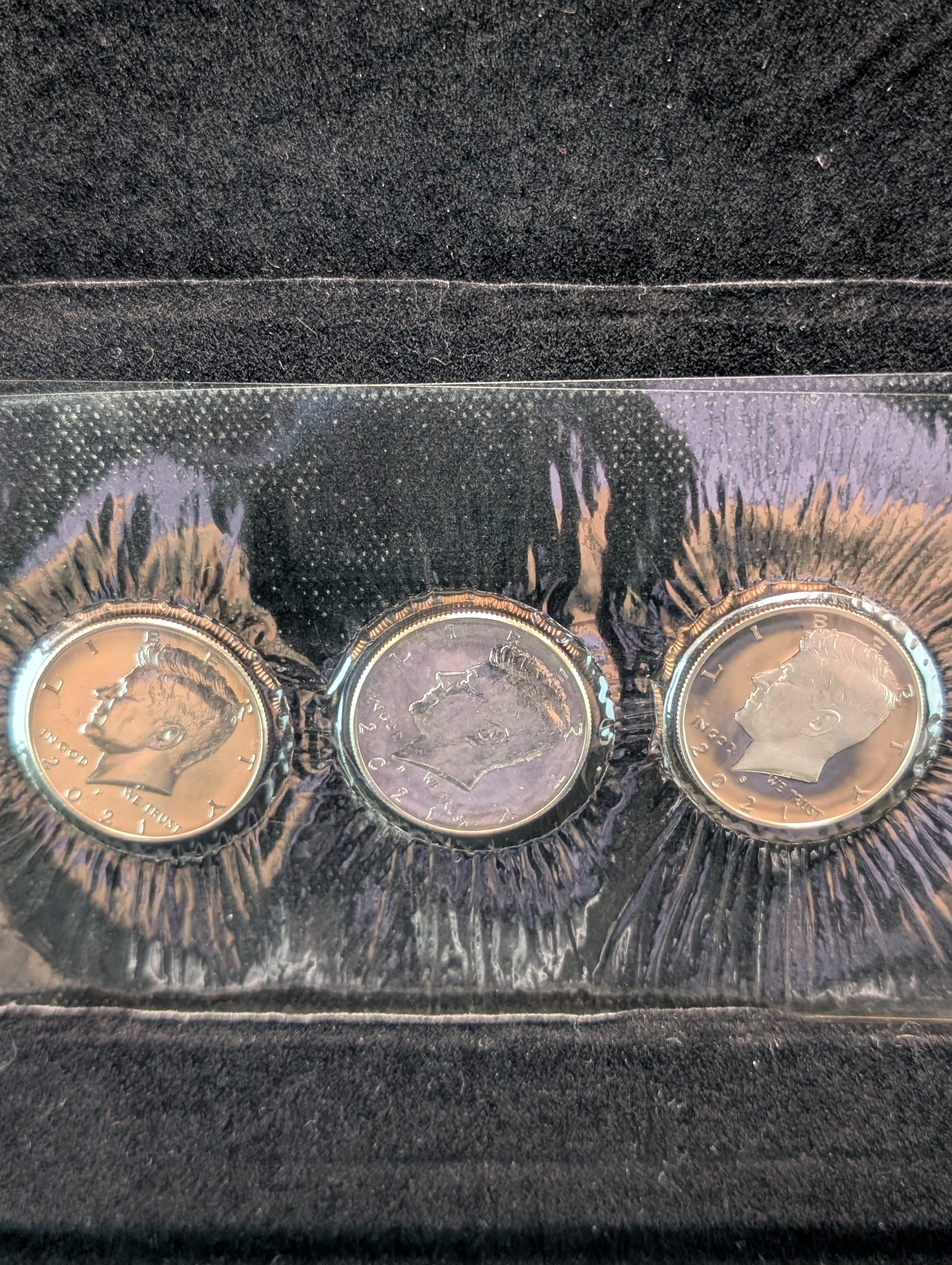 2021-P, 2021-D, & 2021-S Proof Kennedy Half Dollar Collection In OGP