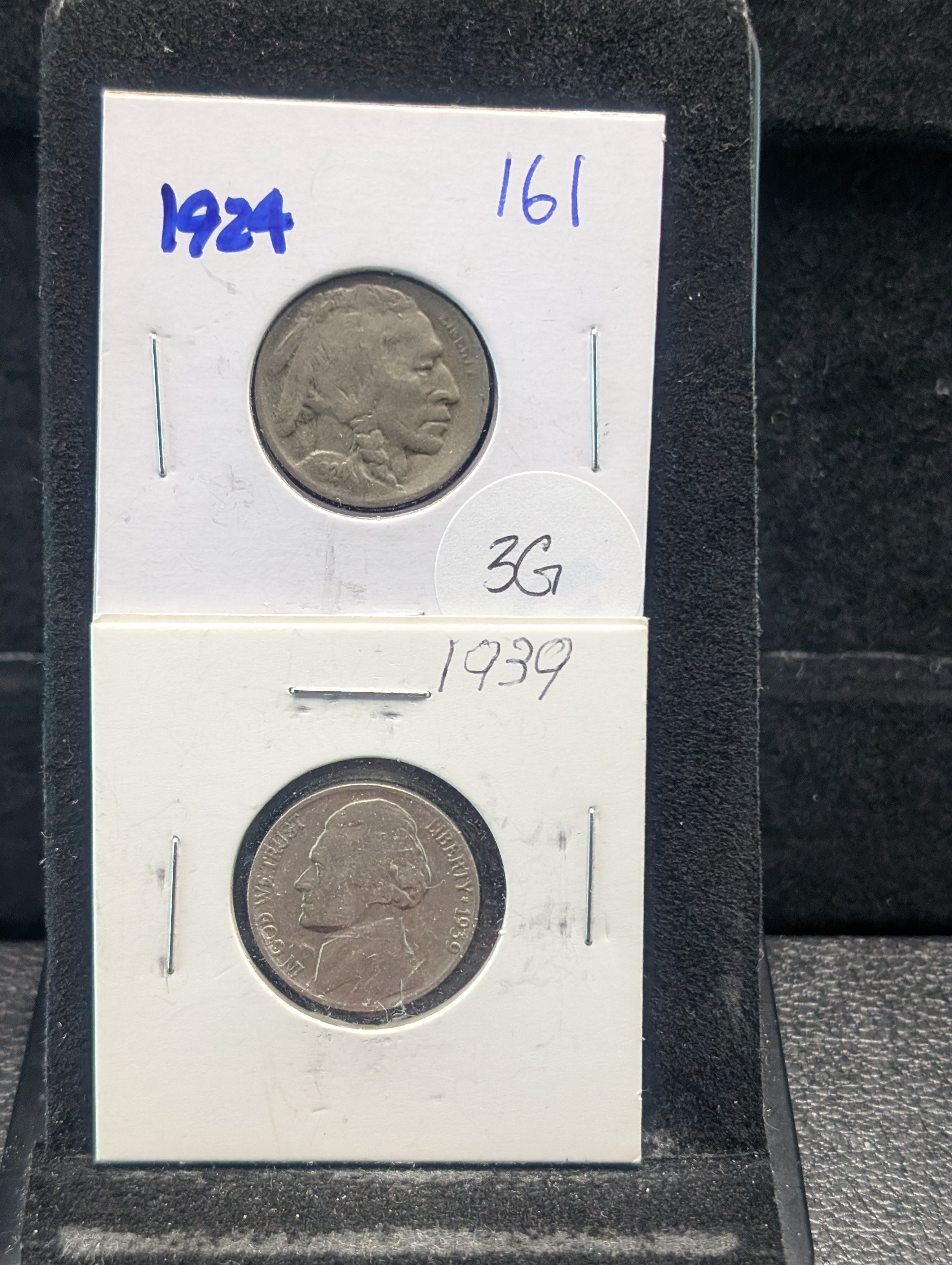 1924-P Indian Head Buffalo Nickel & 1939-P Jefferson Nickel