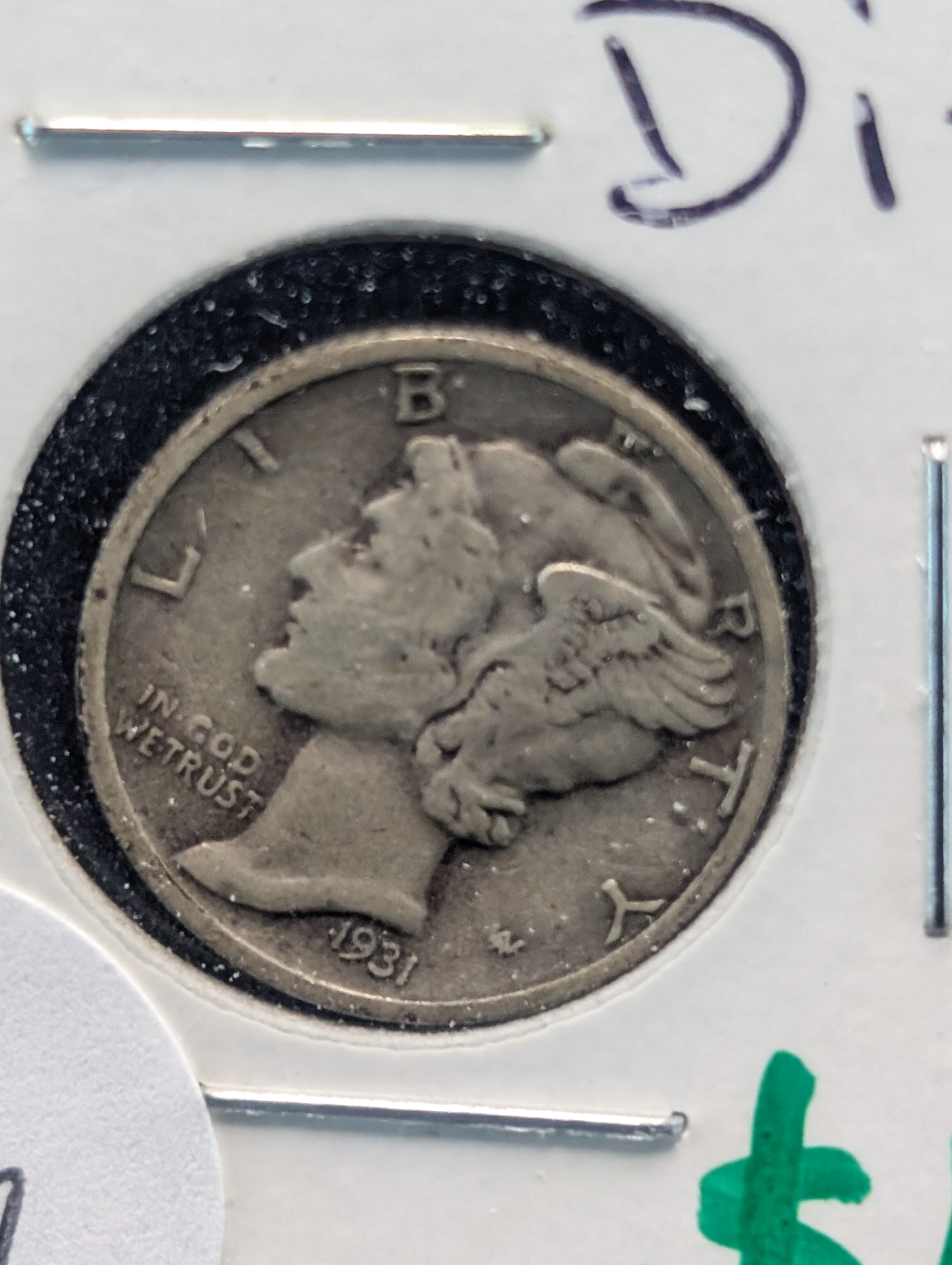 1931-D Mercury 90% Silver Dime - Semi Key Date