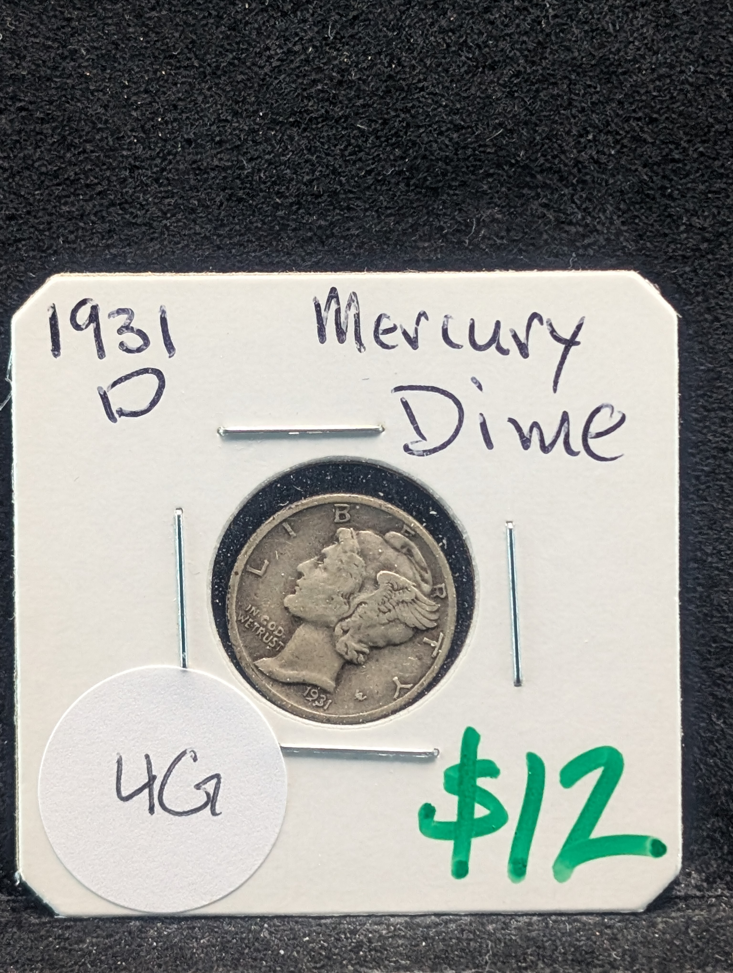 1931-D Mercury 90% Silver Dime - Semi Key Date