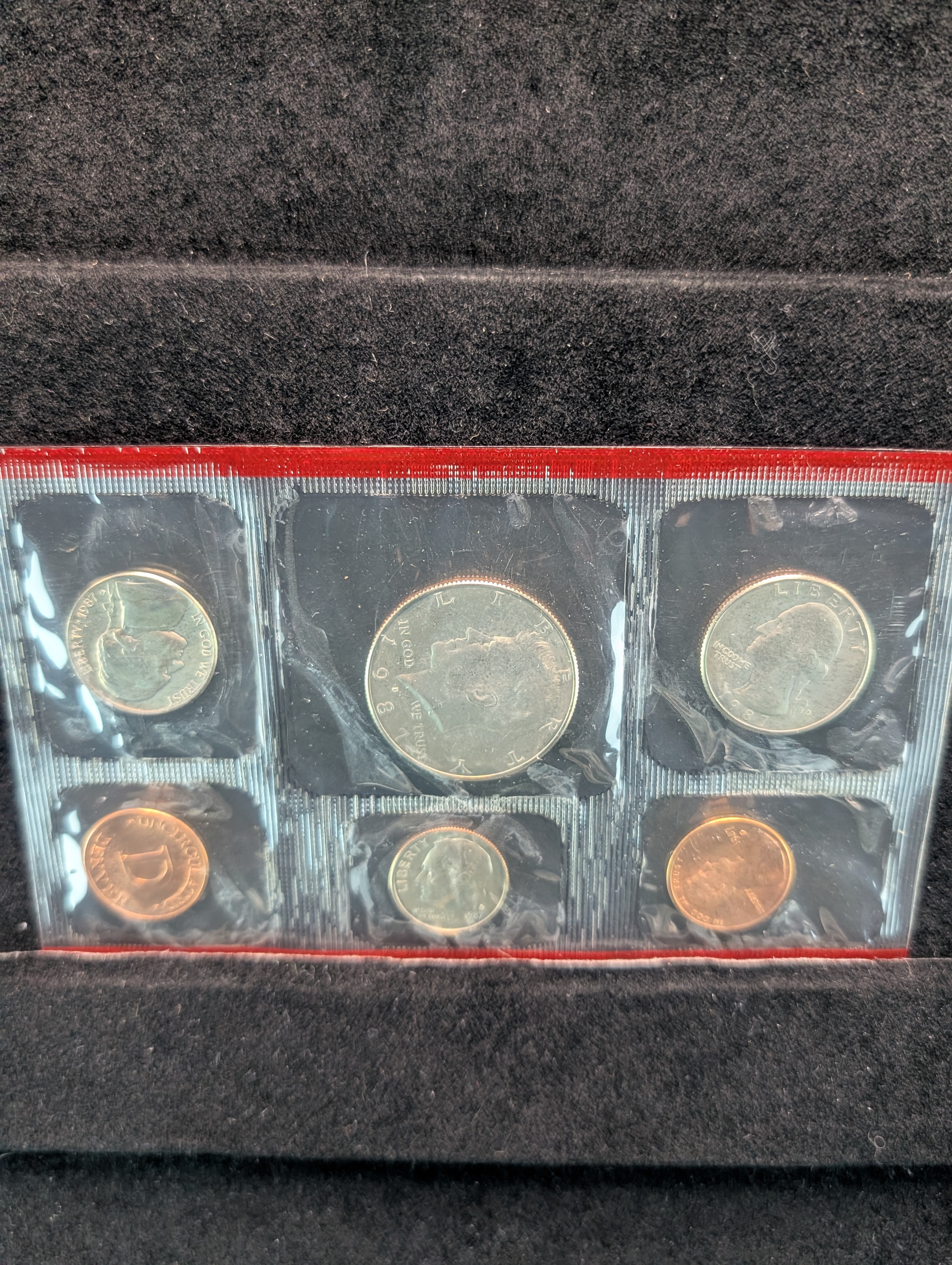 1987 P&D US Mint Uncirculated Coin Set; OGP/COA - 10 Coin Set