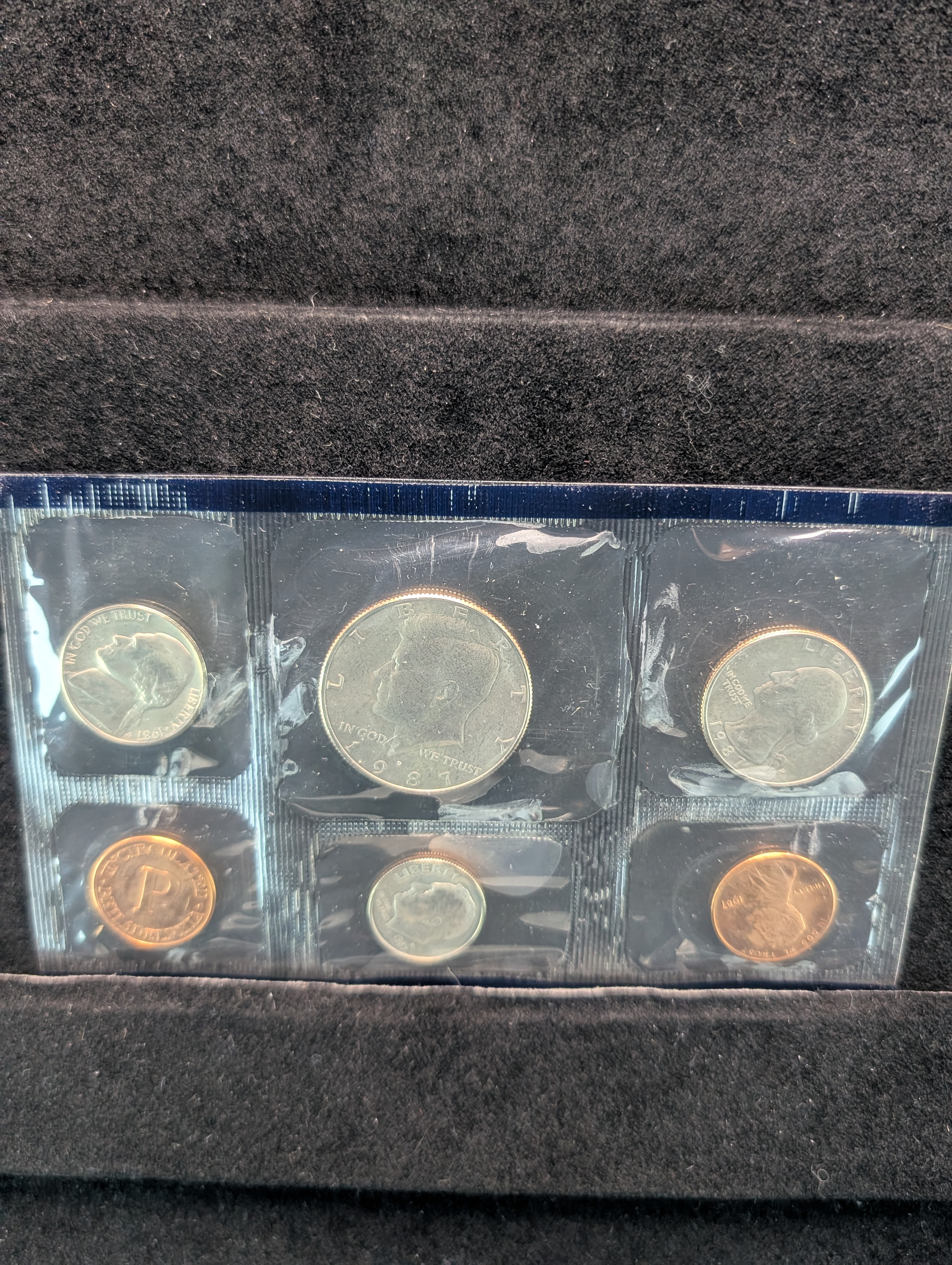 1987 P&D US Mint Uncirculated Coin Set; OGP/COA - 10 Coin Set