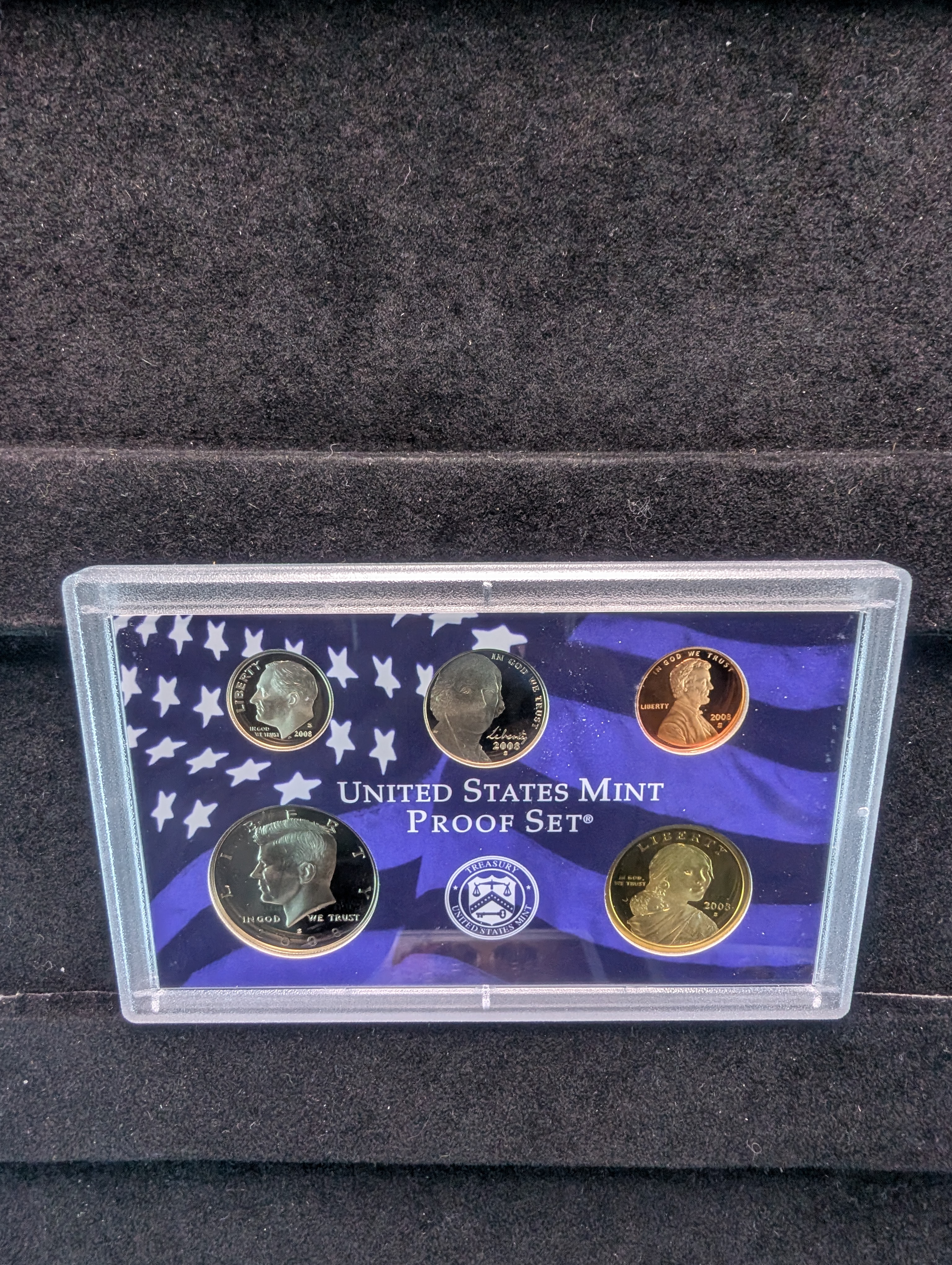 2008-S US Mint Proof Set. OGP/COA - 14 Coin Set; Orig. Coinage, 50 State Quarters, Presidential Dollars