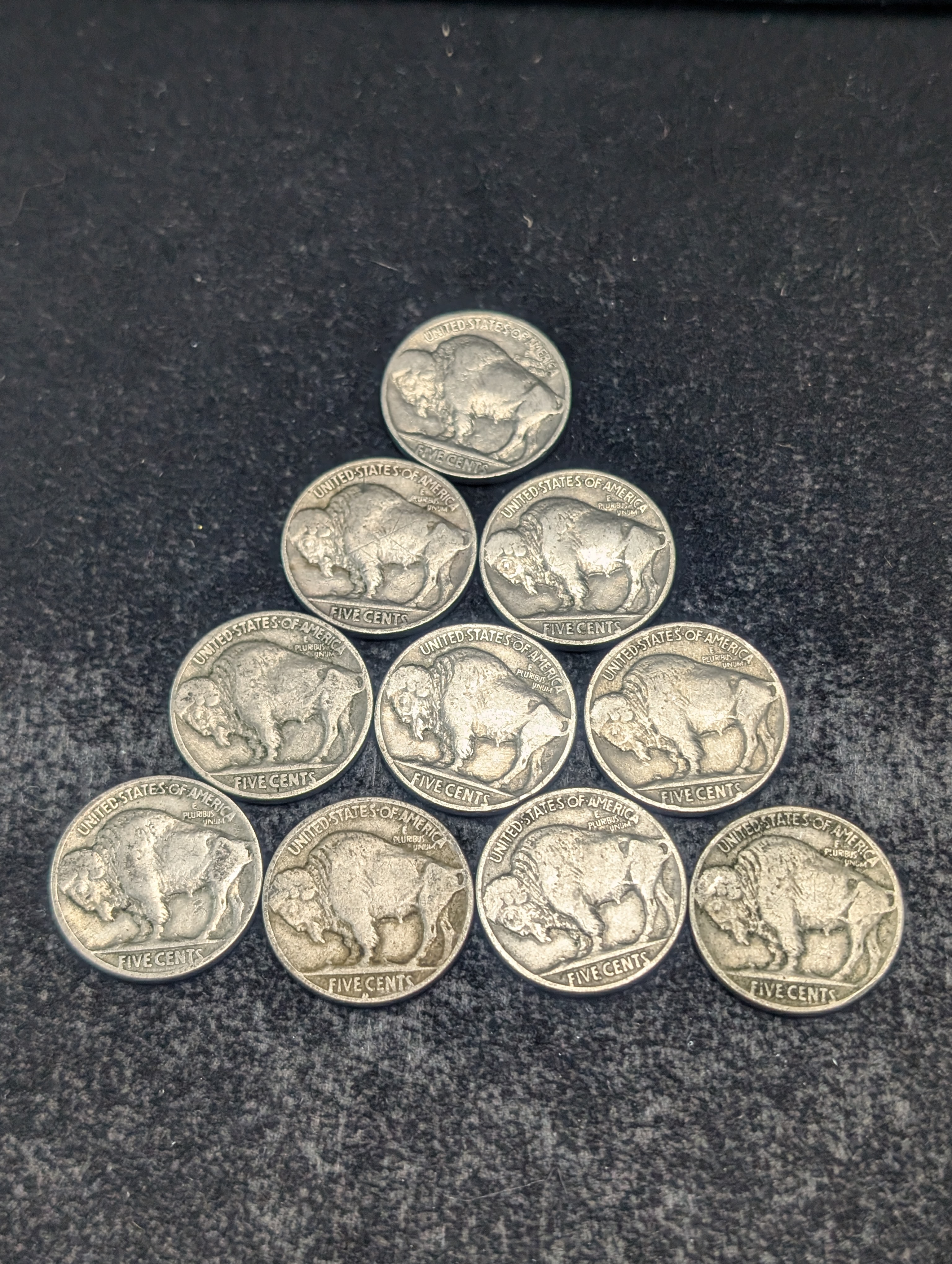 (10) Assorted 1930s Mixed Mint Mark Indian Head Buffalo Nickels