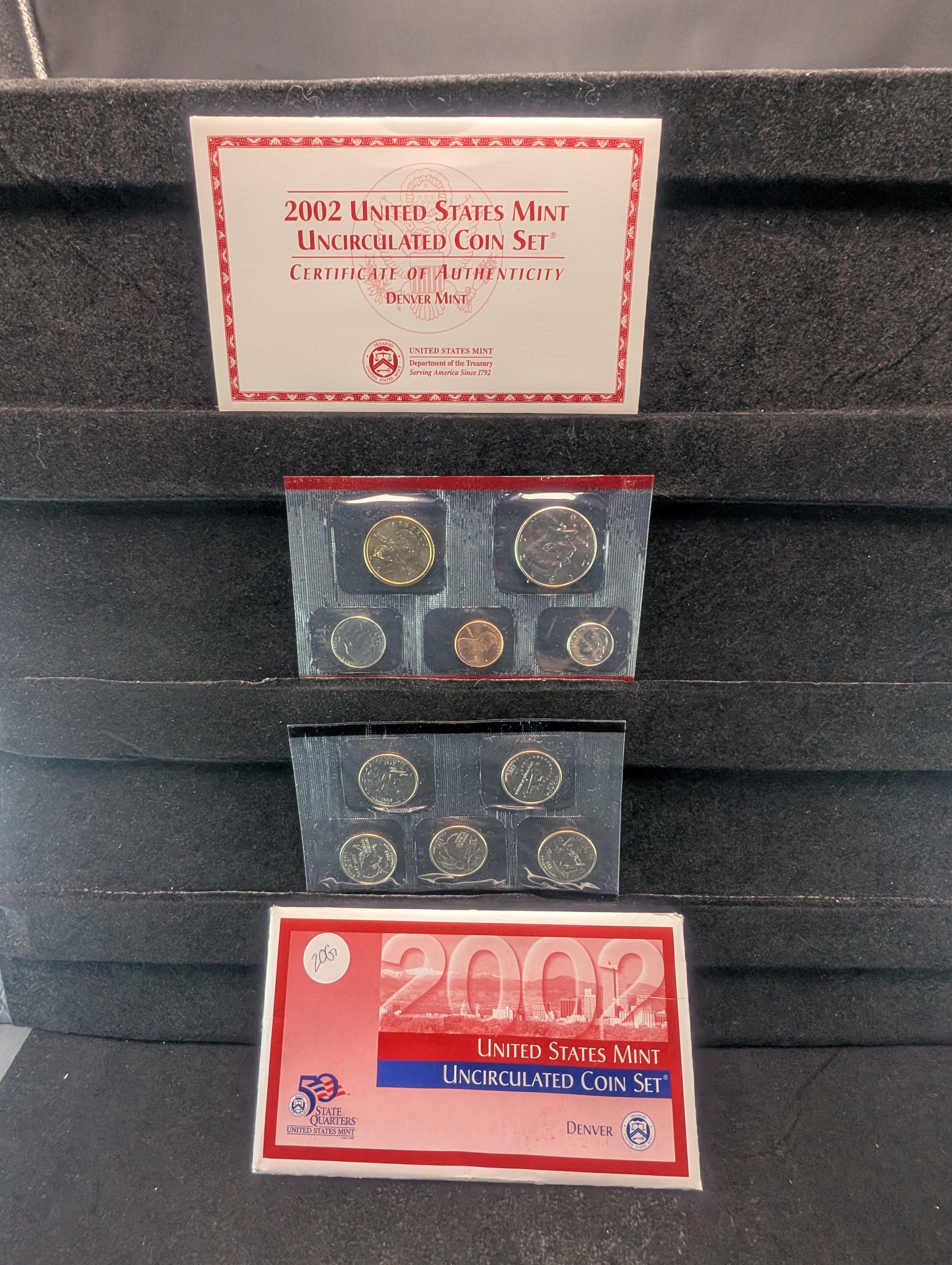 2002-D US Mint Uncirculated Denver Mint Coin Set. OGP - 10 Coin Set
