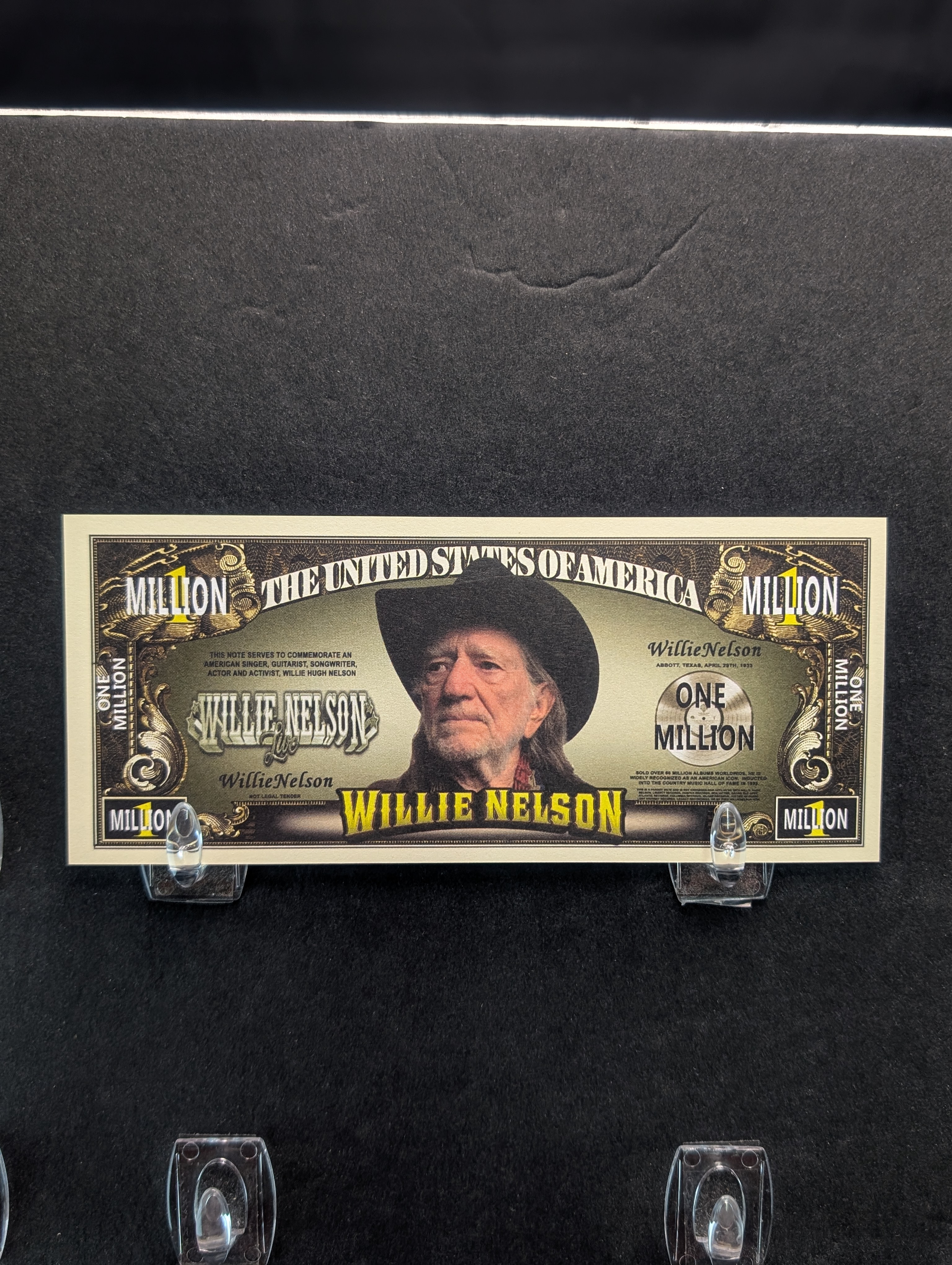 Willie Nelson 1 Million Dollar Novelty Note