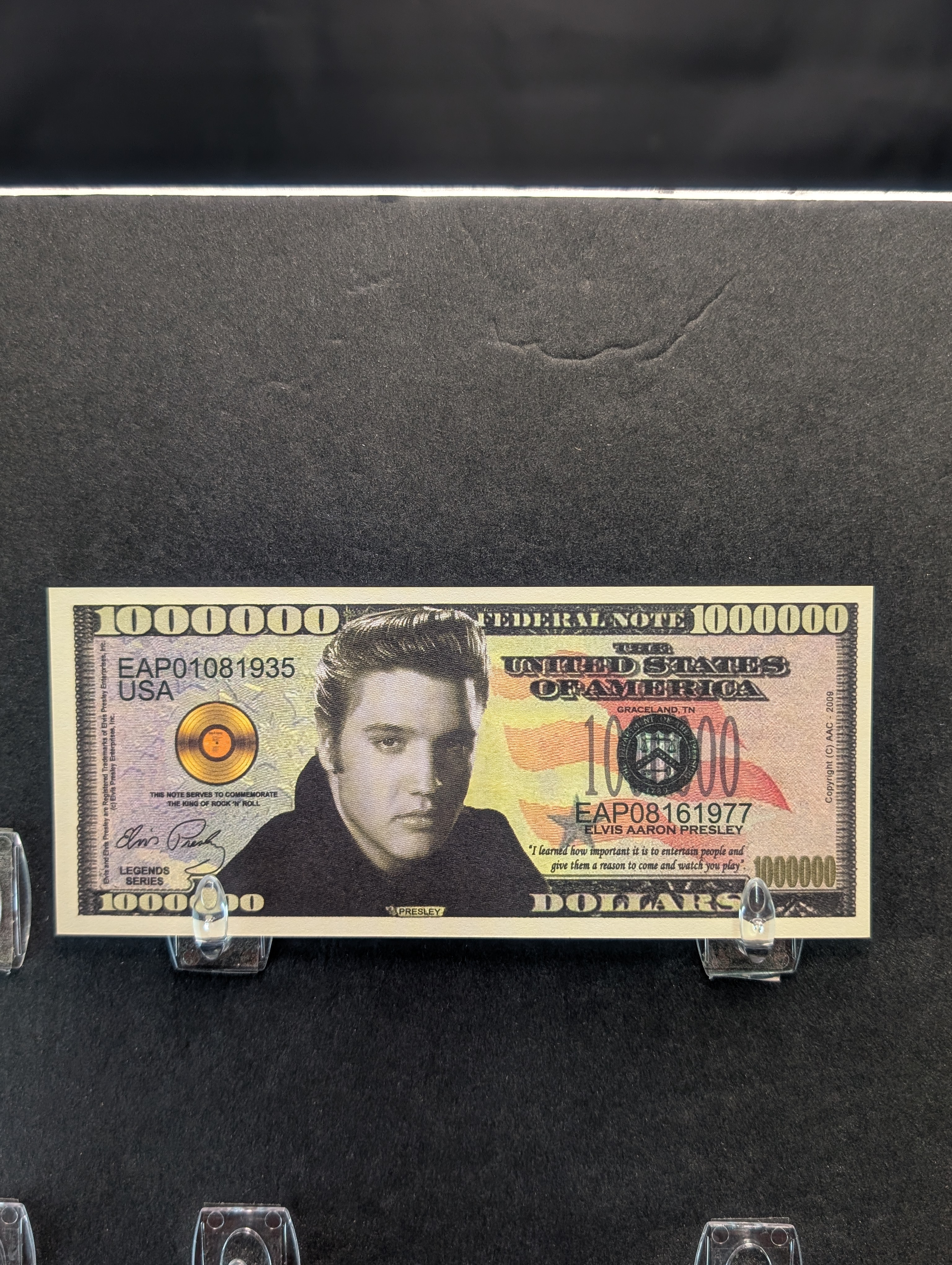 Elvis Presley 1 Million Dollar Novelty Note