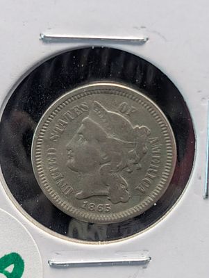 1865 3 Cent Nickel Condition PLEASE NOTE Some coins may have a grade on the package or in the 