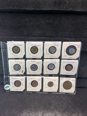(12) Assorted Foreign/World Coins Condition PLEASE NOTE Some coins may have a grade on the 