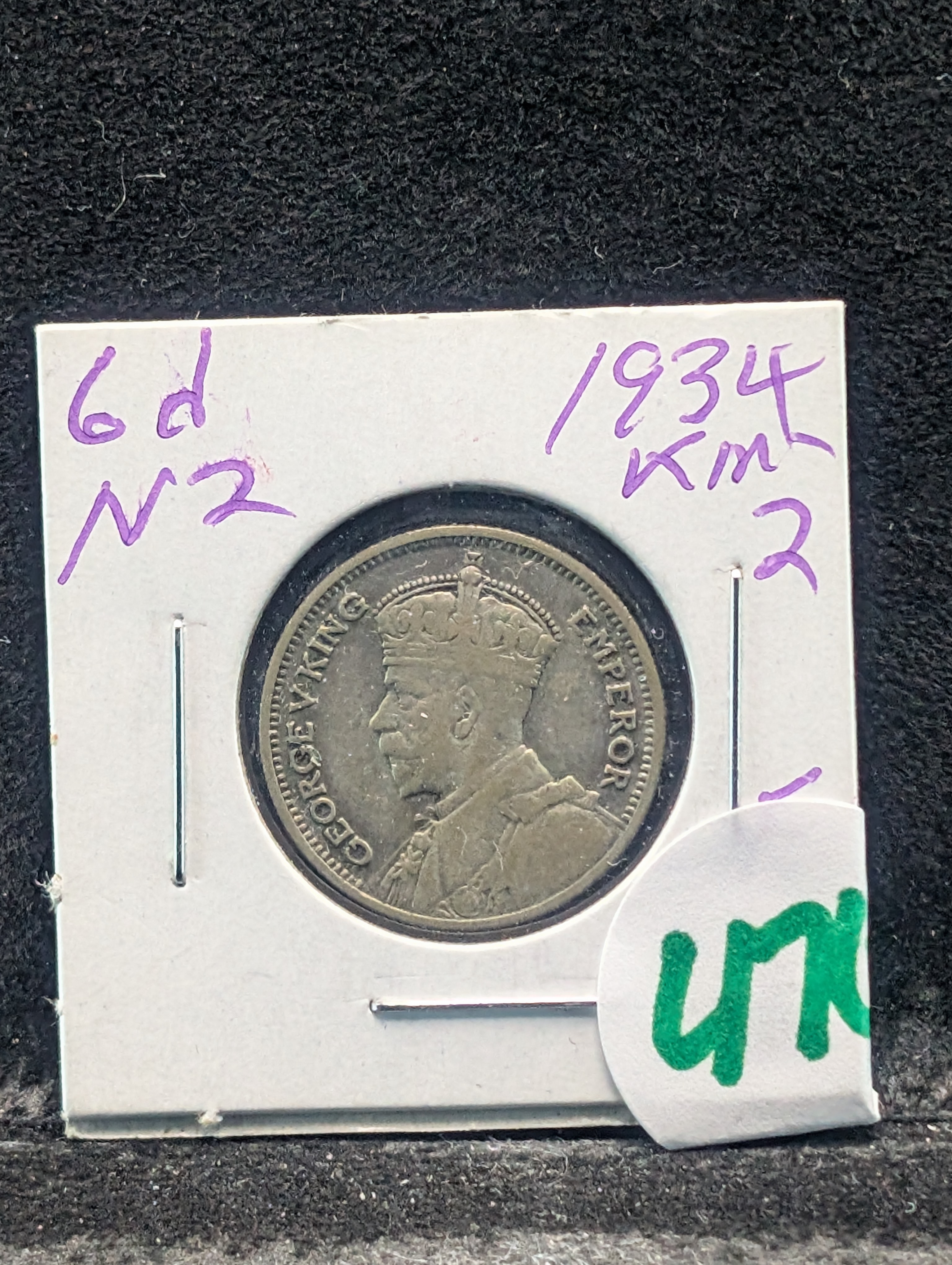 1934 New Zealand Silver 6 Pence