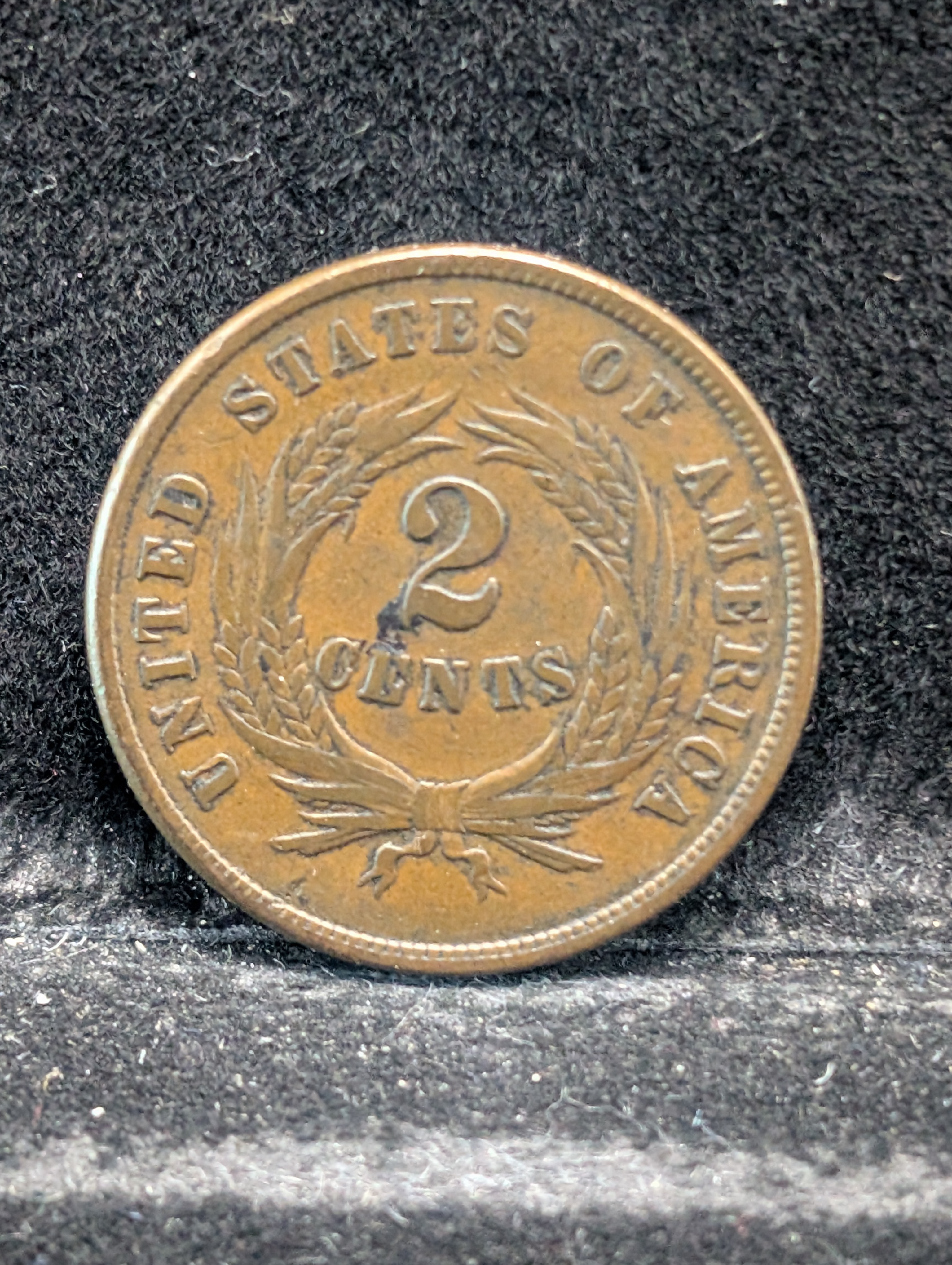 1864 US 2 Cent Piece - Tough Full "WE" - Civil War Era