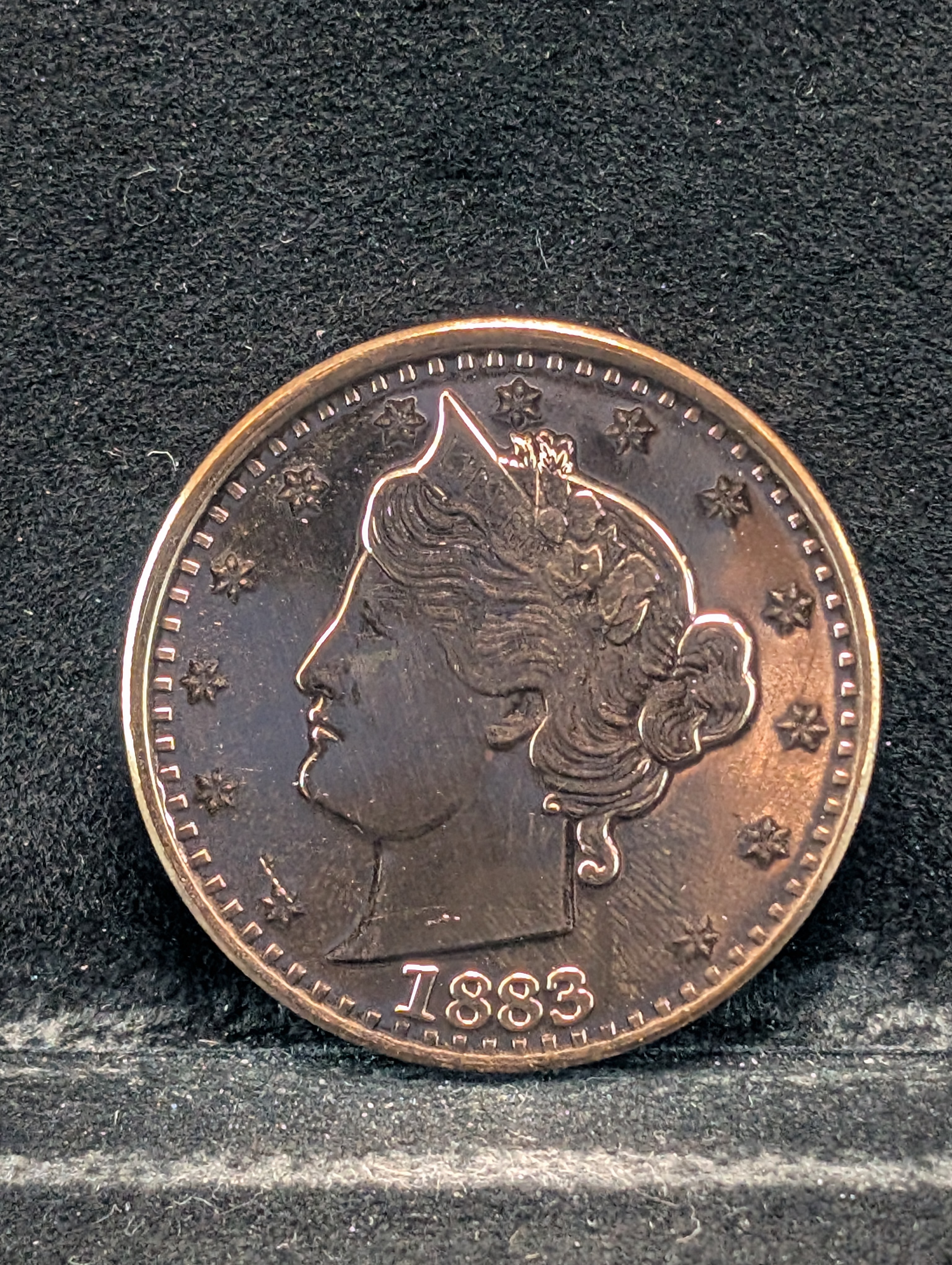 Liberty Head V Nickel Style .999 Fine Copper One Troy Ounce Coin