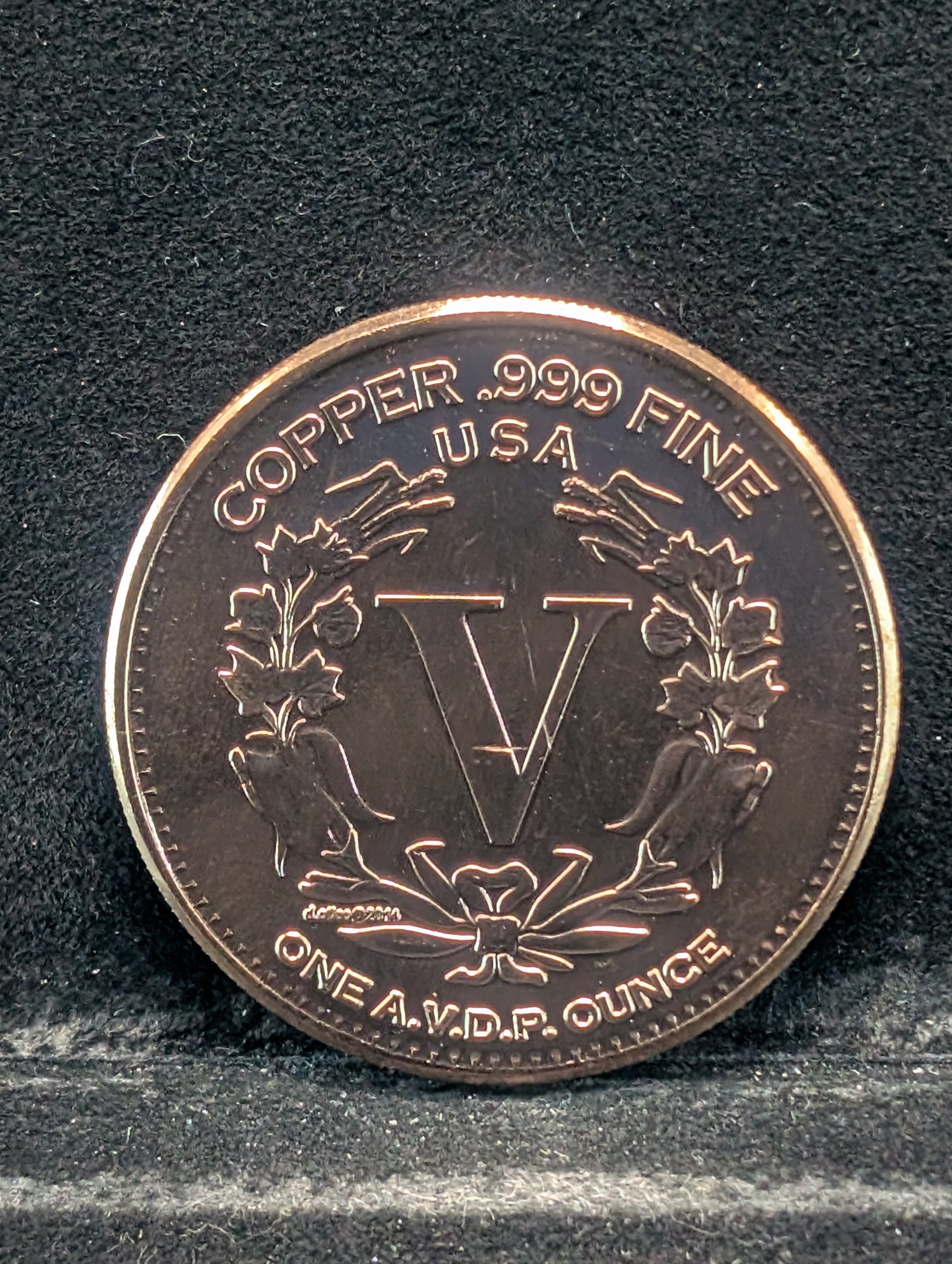 Liberty Head V Nickel Style .999 Fine Copper One Troy Ounce Coin