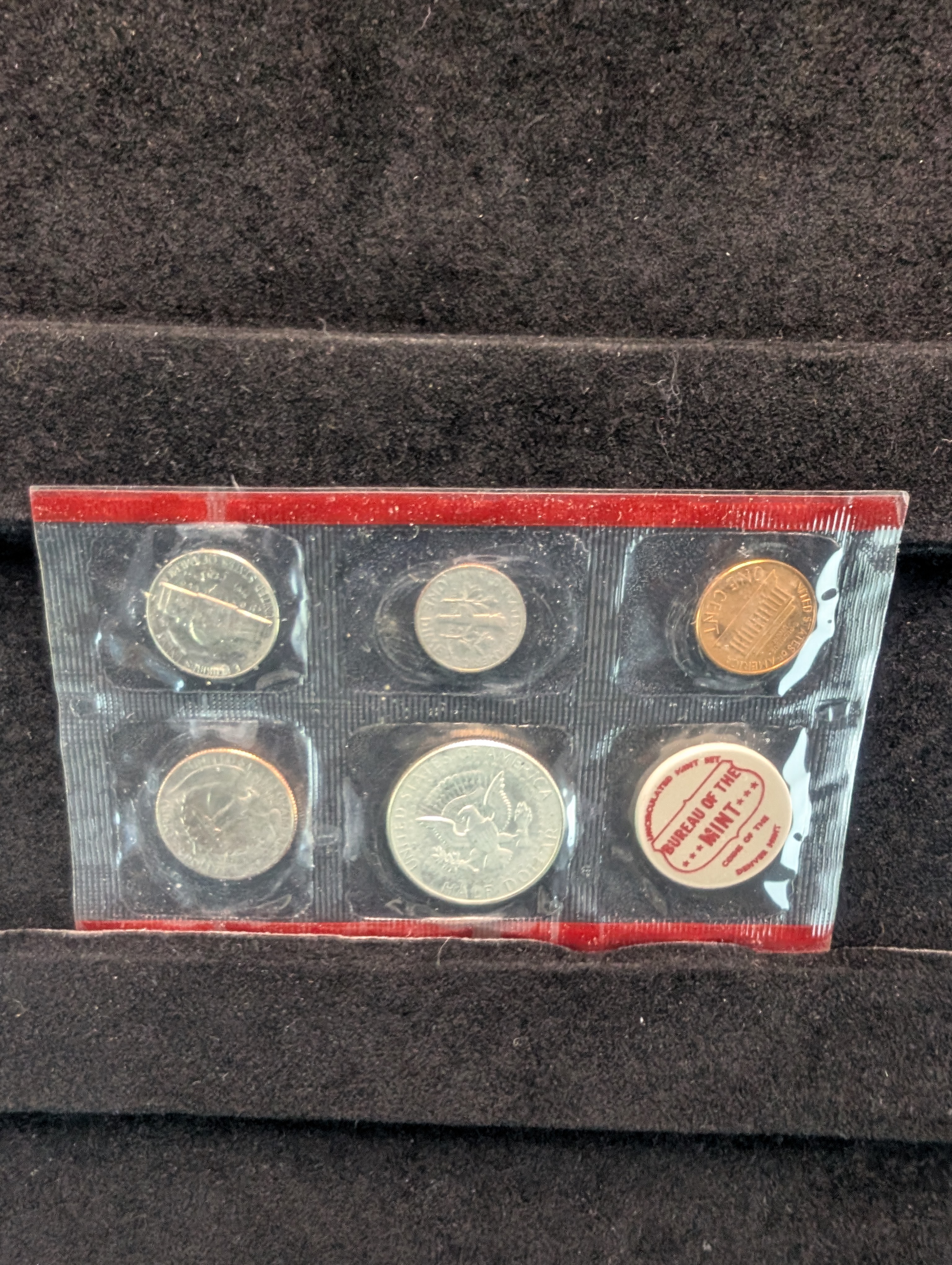 1968-P&D Unc. U.S. Mint Set with 40% Silver 1968-D Kennedy Half Dollar and 1968-S Lincoln Cent
