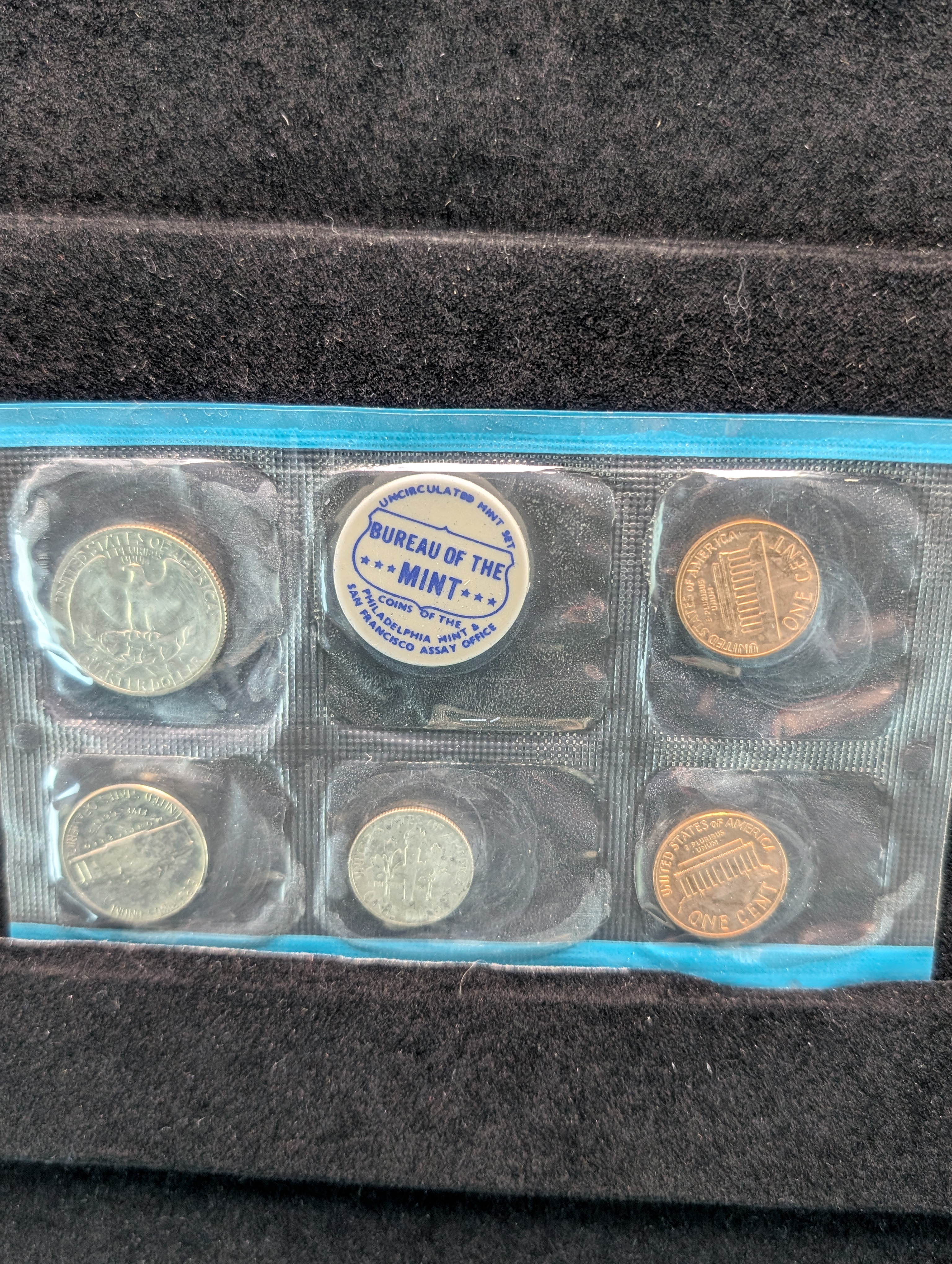 1970-P&D Unc. U.S. Mint Set with 40% Silver 1970-D Kennedy Half Dollar and 1970-S Lincoln Cent