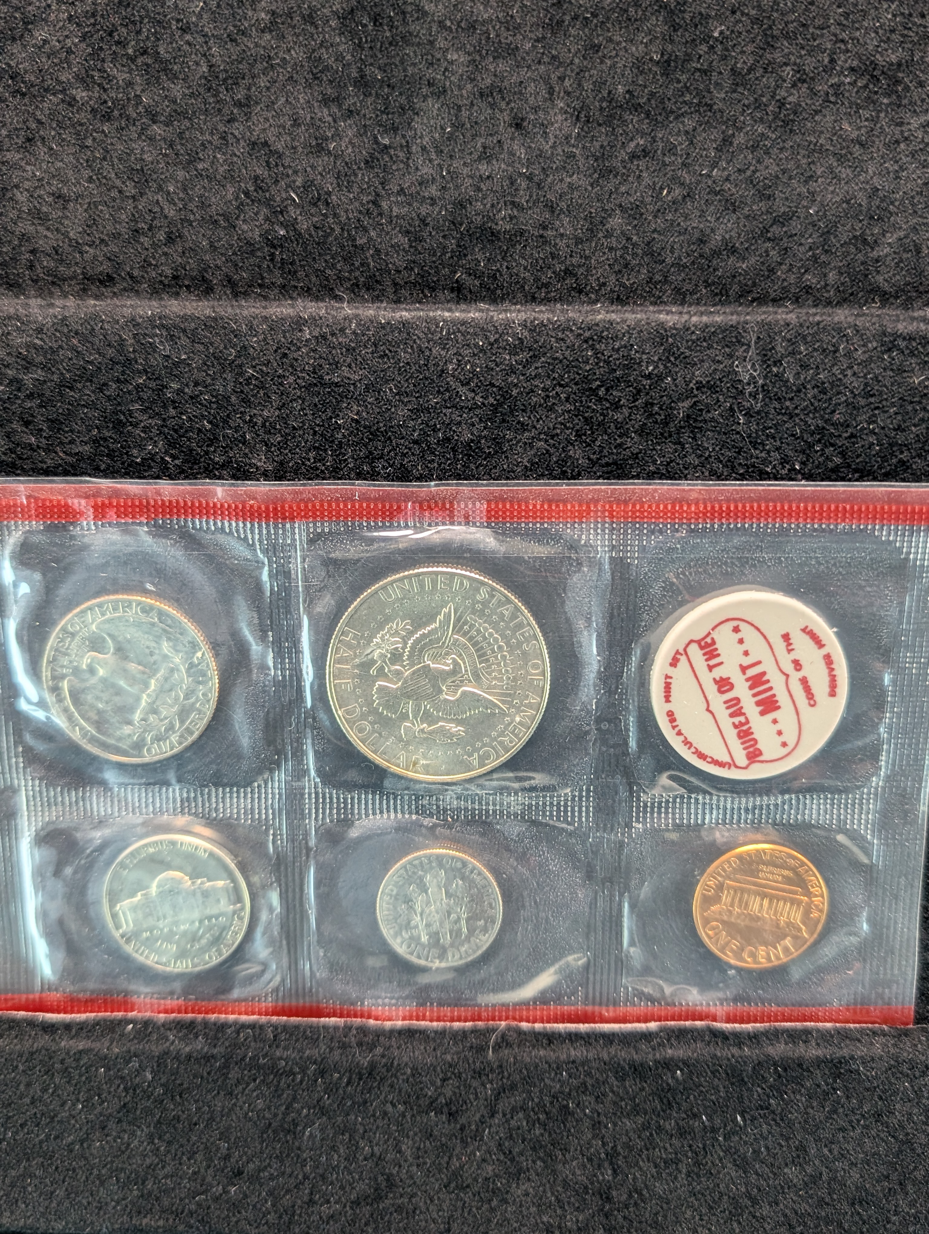 1970-P&D Unc. U.S. Mint Set with 40% Silver 1970-D Kennedy Half Dollar and 1970-S Lincoln Cent