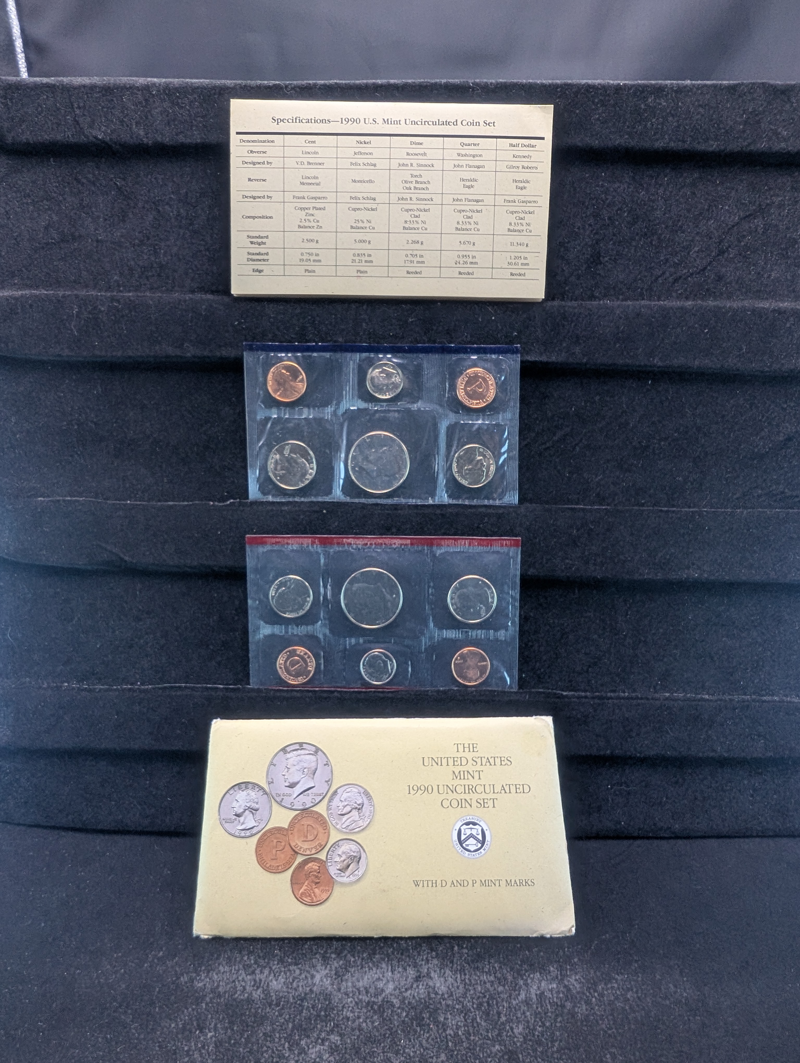 1990-P&D Unc. U.S. Mint Set in OGP w/ COA