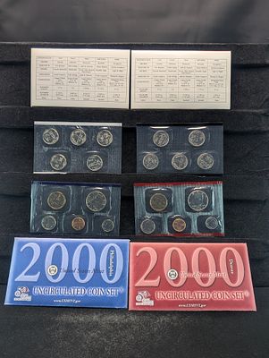 2000-P&D Unc. U.S. Mint Set with State Quarters in OGP w/ COA. 2000-P&amp;D Unc. U.S. Mint Set 