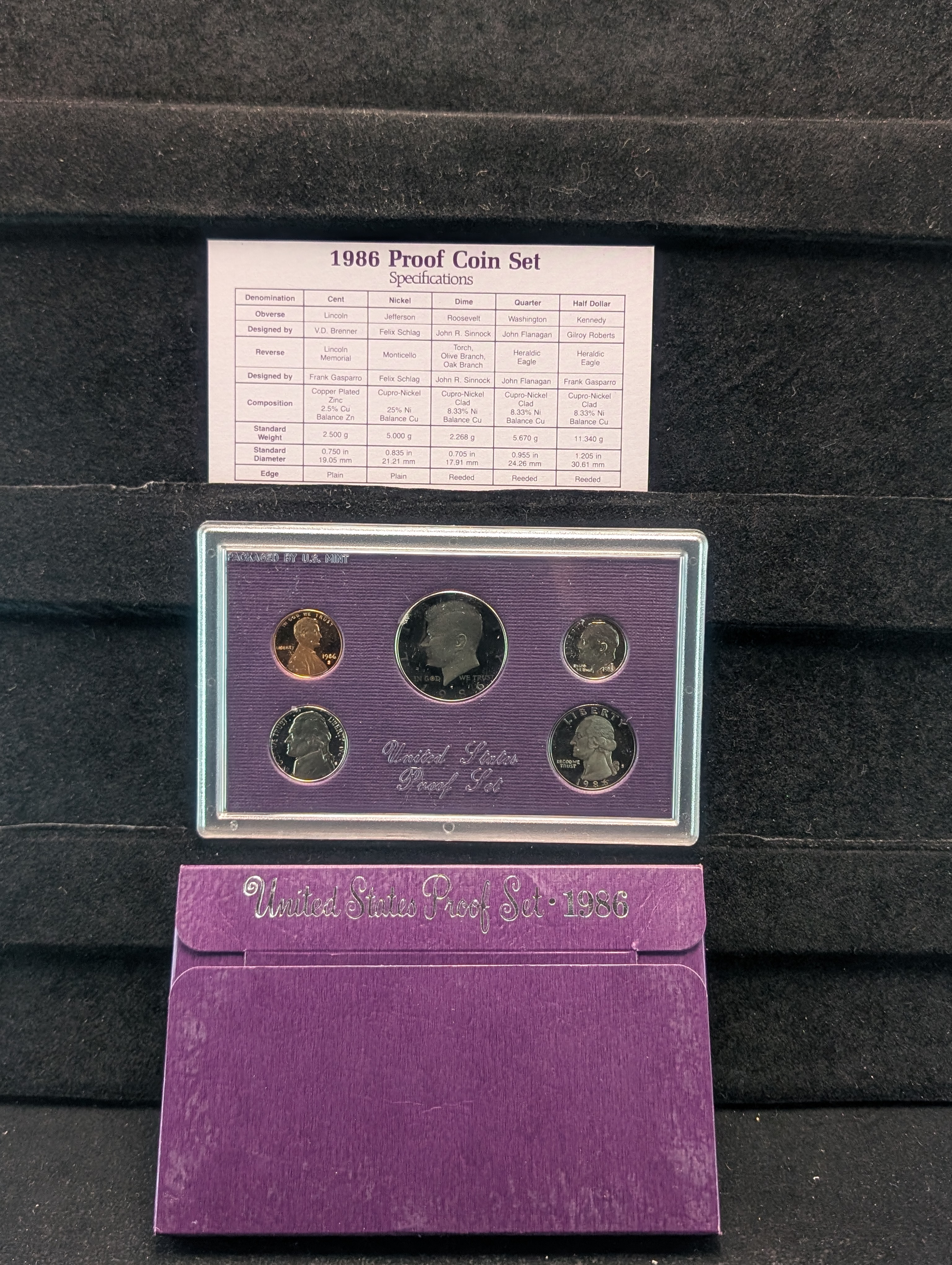 1986-S U.S. Proof Set in OGP w/COA