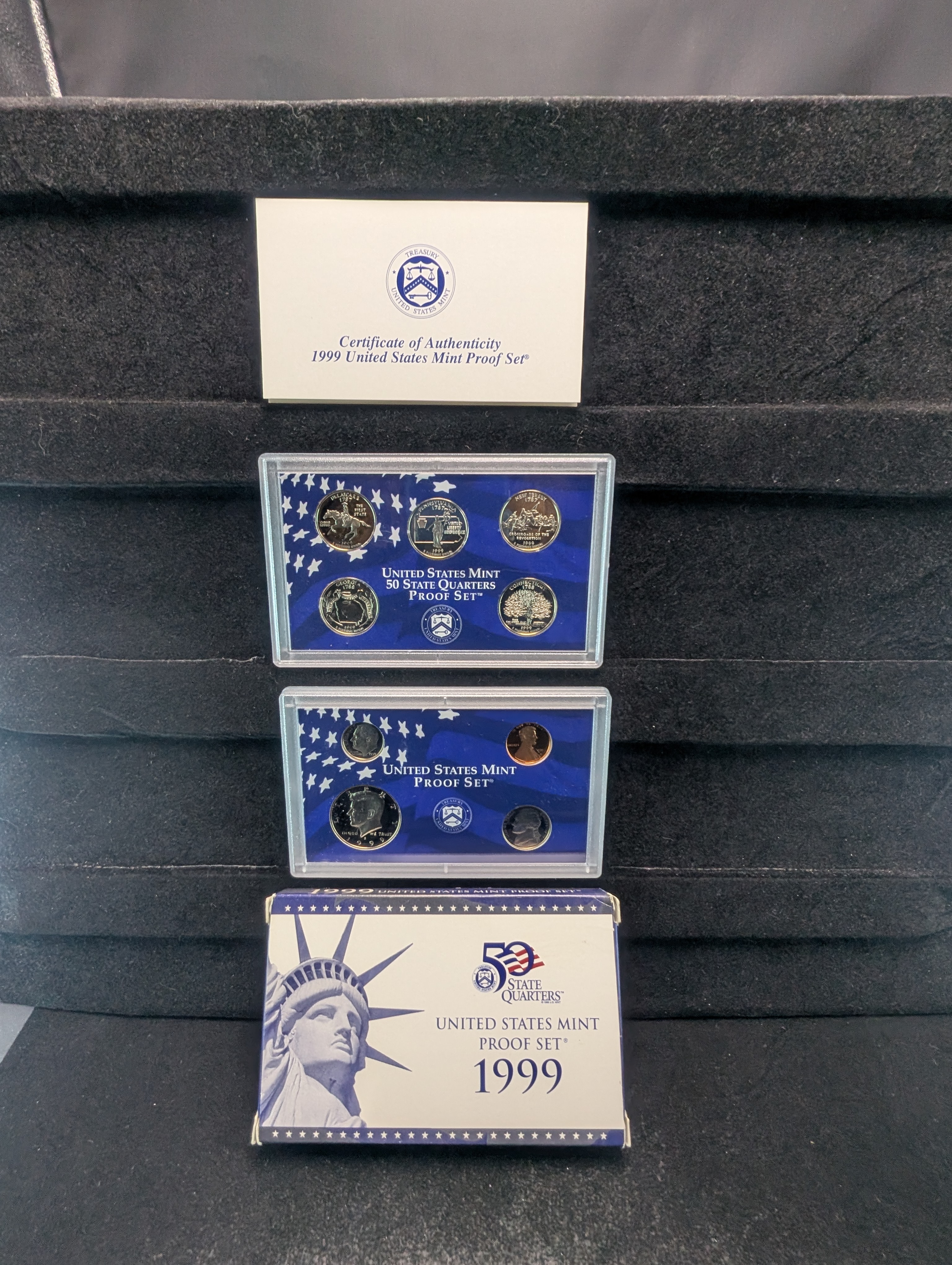 1999-S U.S Mint Proof Set with State Quarters in OGP w/ COA