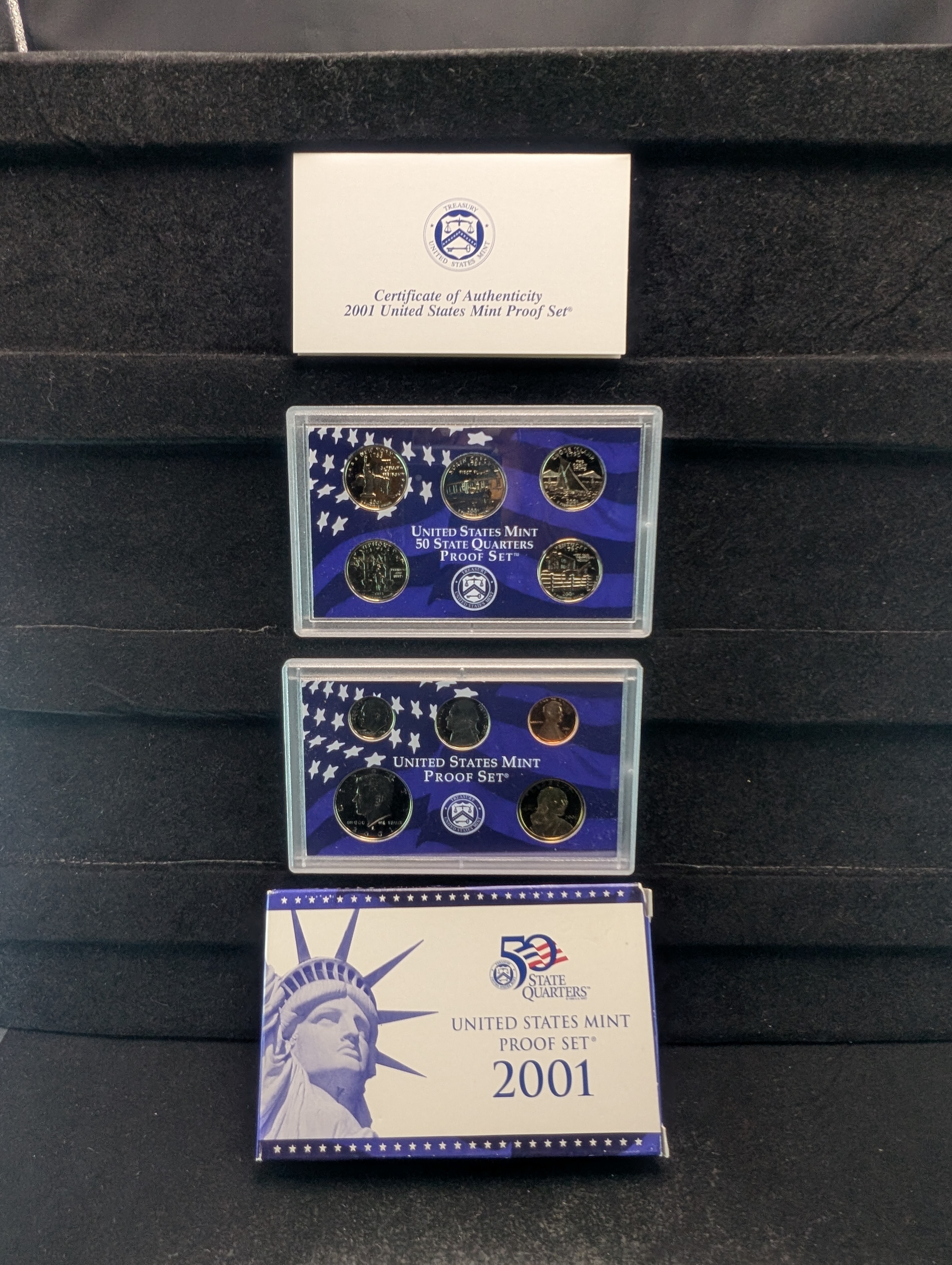 2001-S U.S Mint Proof Set with State Quarters in OGP w/ COA