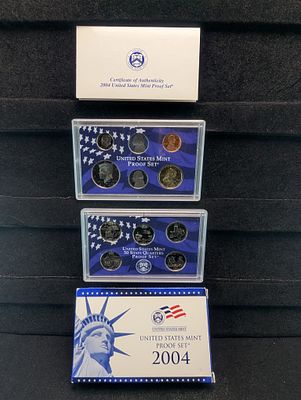 2004-S U.S Mint Proof Set with State Quarters in OGP w/ COA Condition PLEASE NOTE Some coins 