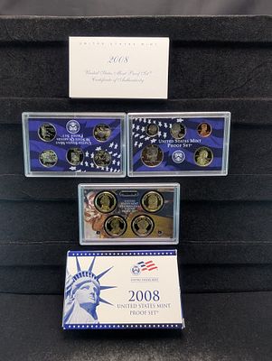 2008-S U.S Mint Proof Set with State Quarters and Presidential Dollars in OGP w/ 