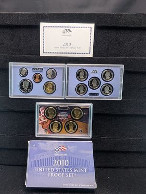 2010-S U.S Mint Proof Set with America The Beautiful Quarters and Presidential Dollars in OGP w/ COA