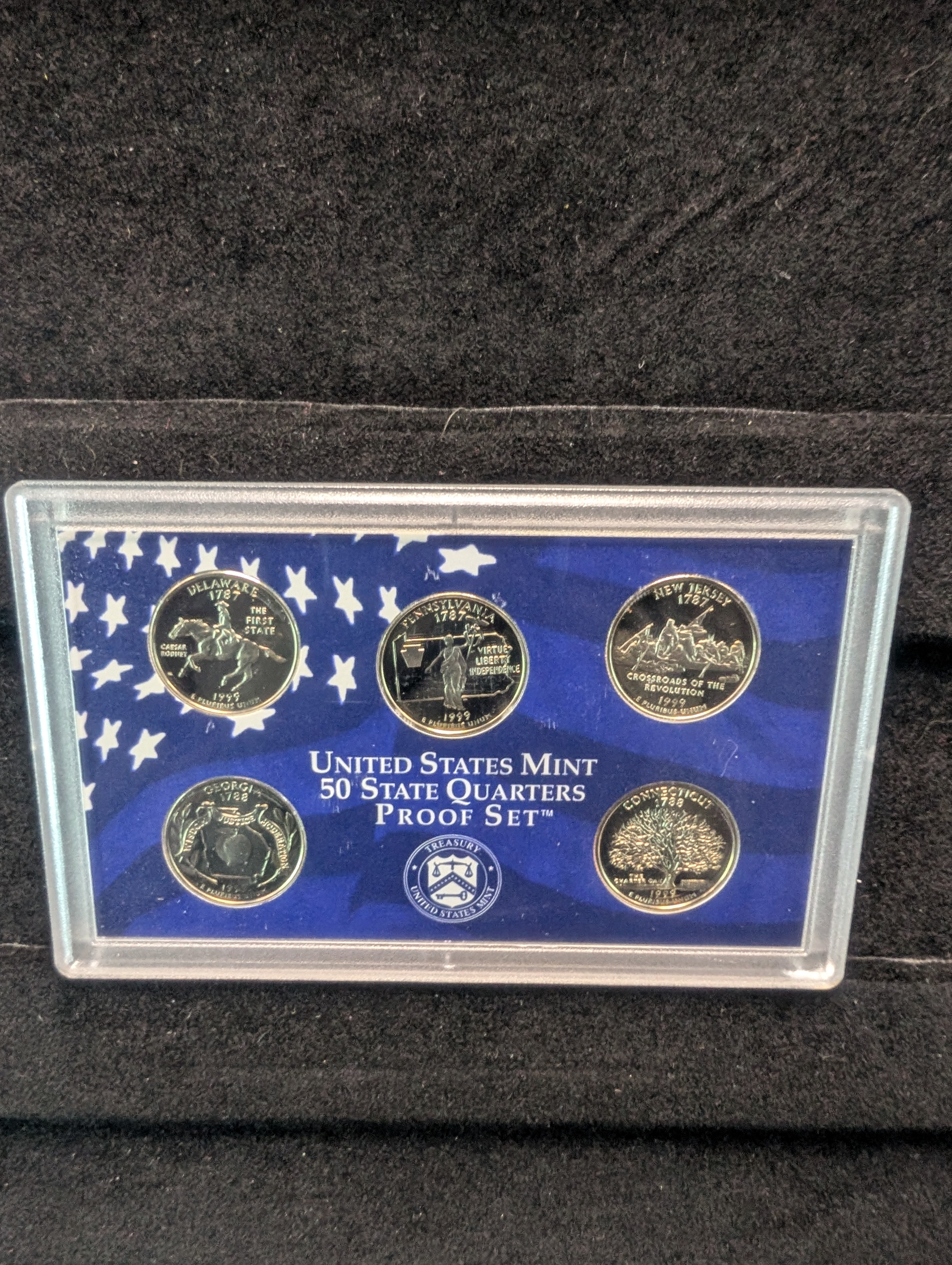 1999-S U.S. Mint Fifty State Quarters Proof Set In OGP With COA