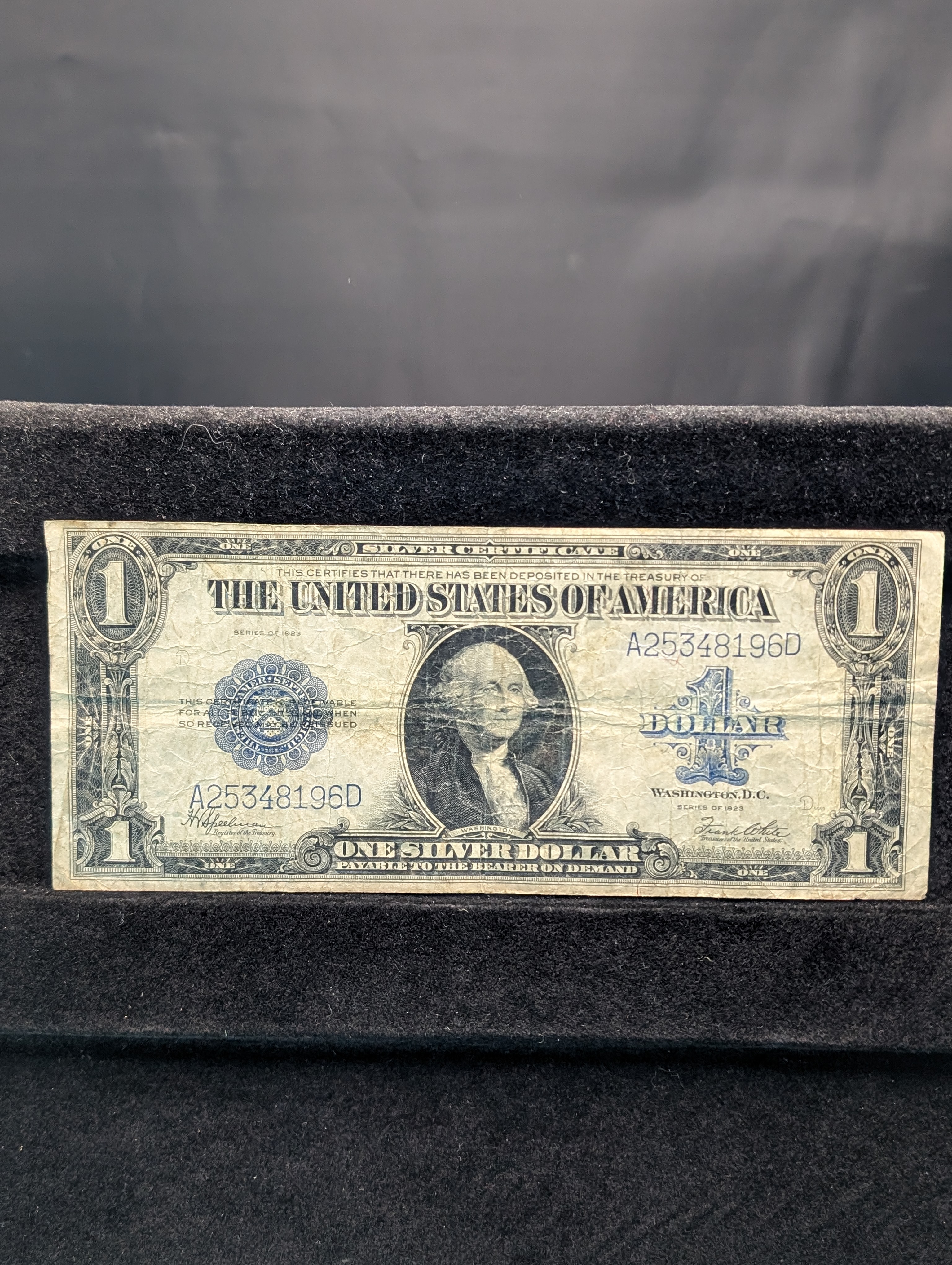 1923 Series U.S. $1 Silver Certificate Note, Funny Back