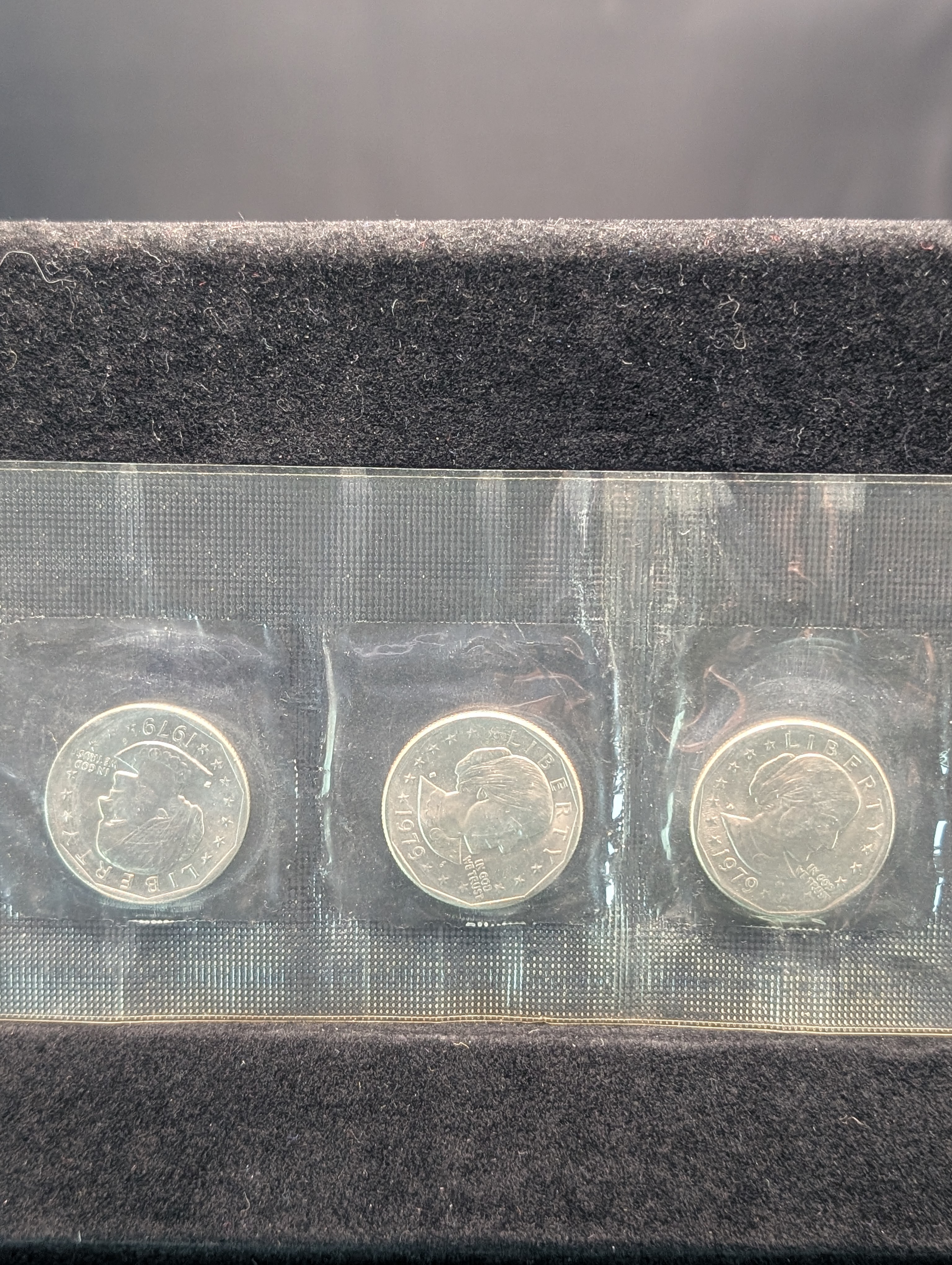 1979 P, D, & S Susan B. Anthony One Dollar Souvenir Set In OGP