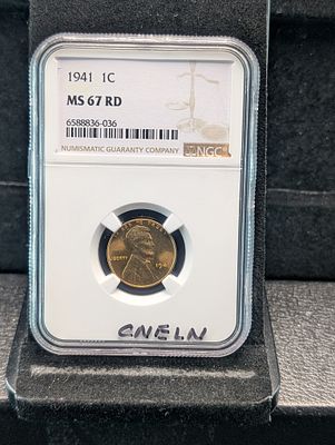 1941-P Lincoln Wheat Cent NGC MS 67 RD Condition PLEASE NOTE Some coins may have a grade on the 