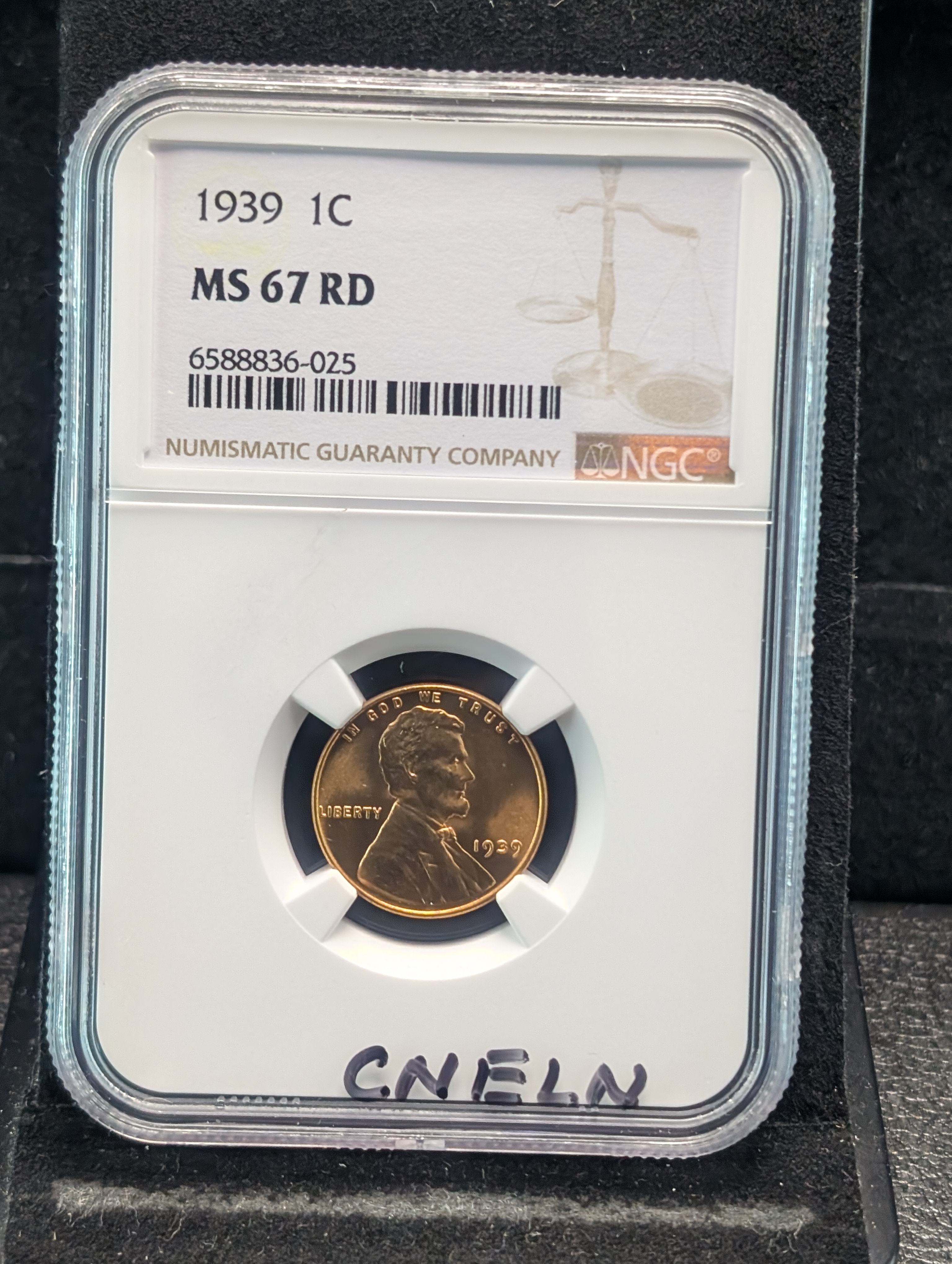 1939-P Lincoln Wheat Cent NGC MS 67 RD
