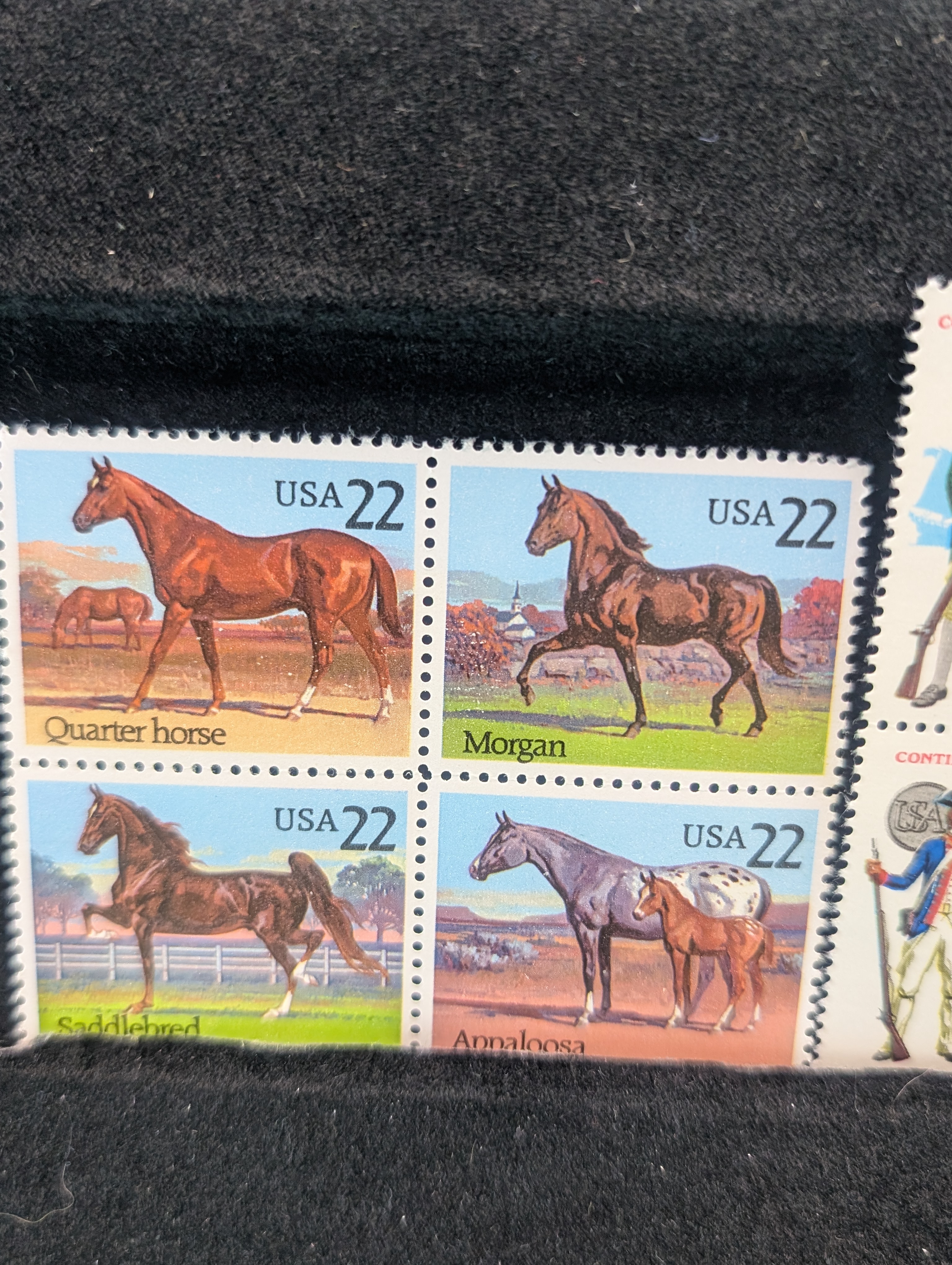 (5) Assorted U.S. Four Block Stamps, All Mint, Original Gum, Never Hinged