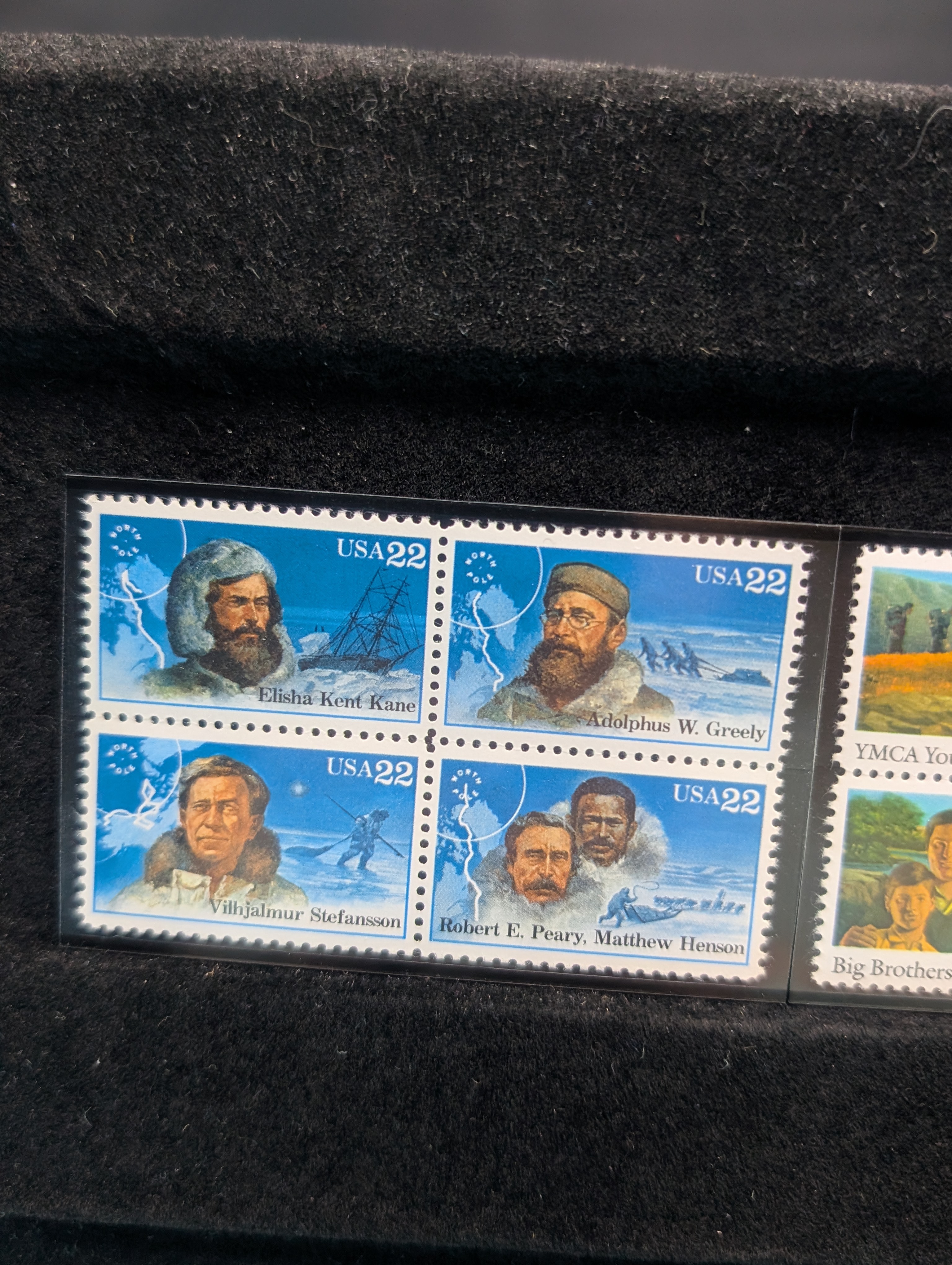 (5) Assorted U.S. Four Block Stamps, All Mint, Original Gum, Never Hinged