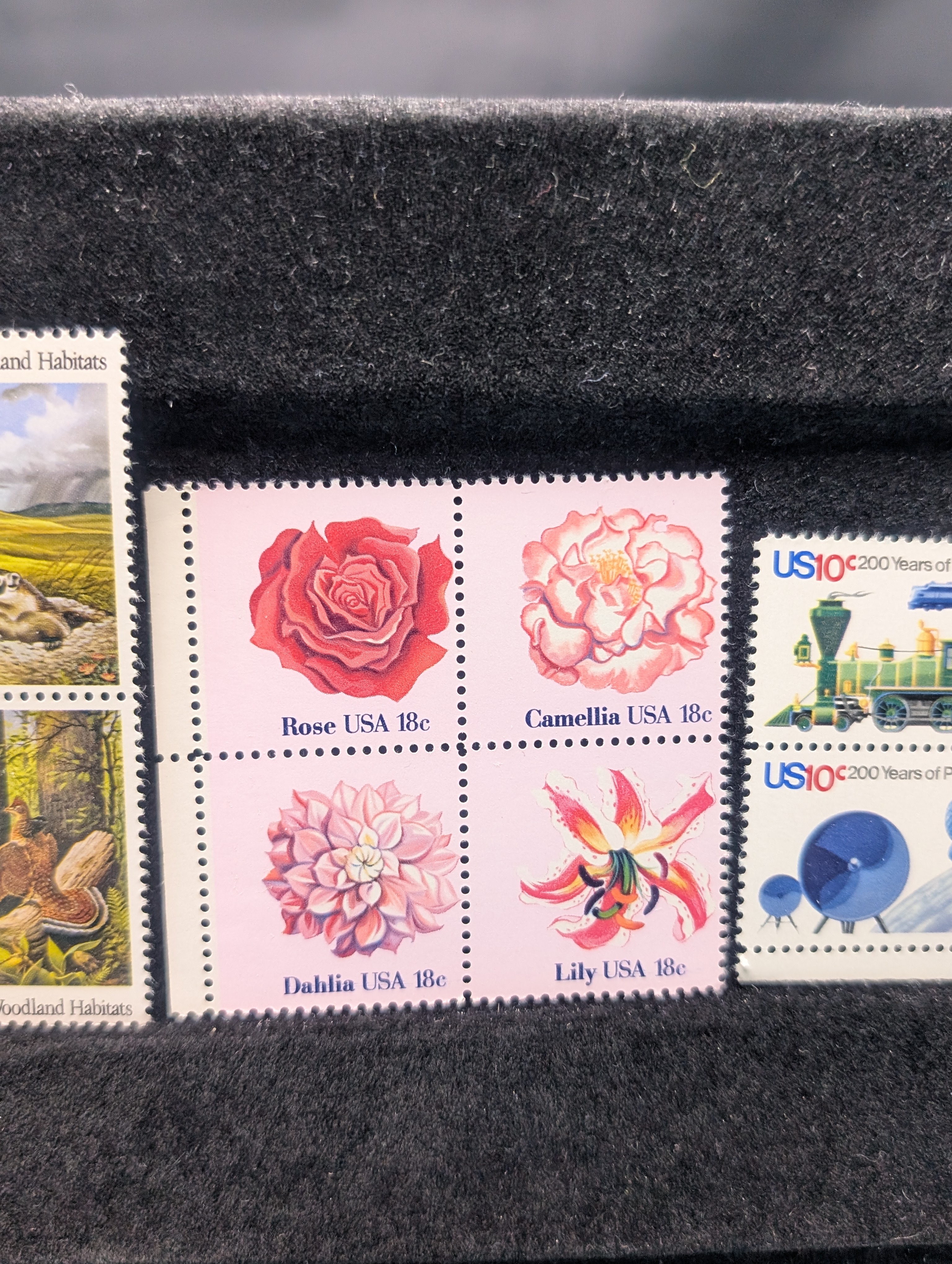 (5) Assorted U.S. Four Block Stamps, All Mint, Original Gum, Never Hinged