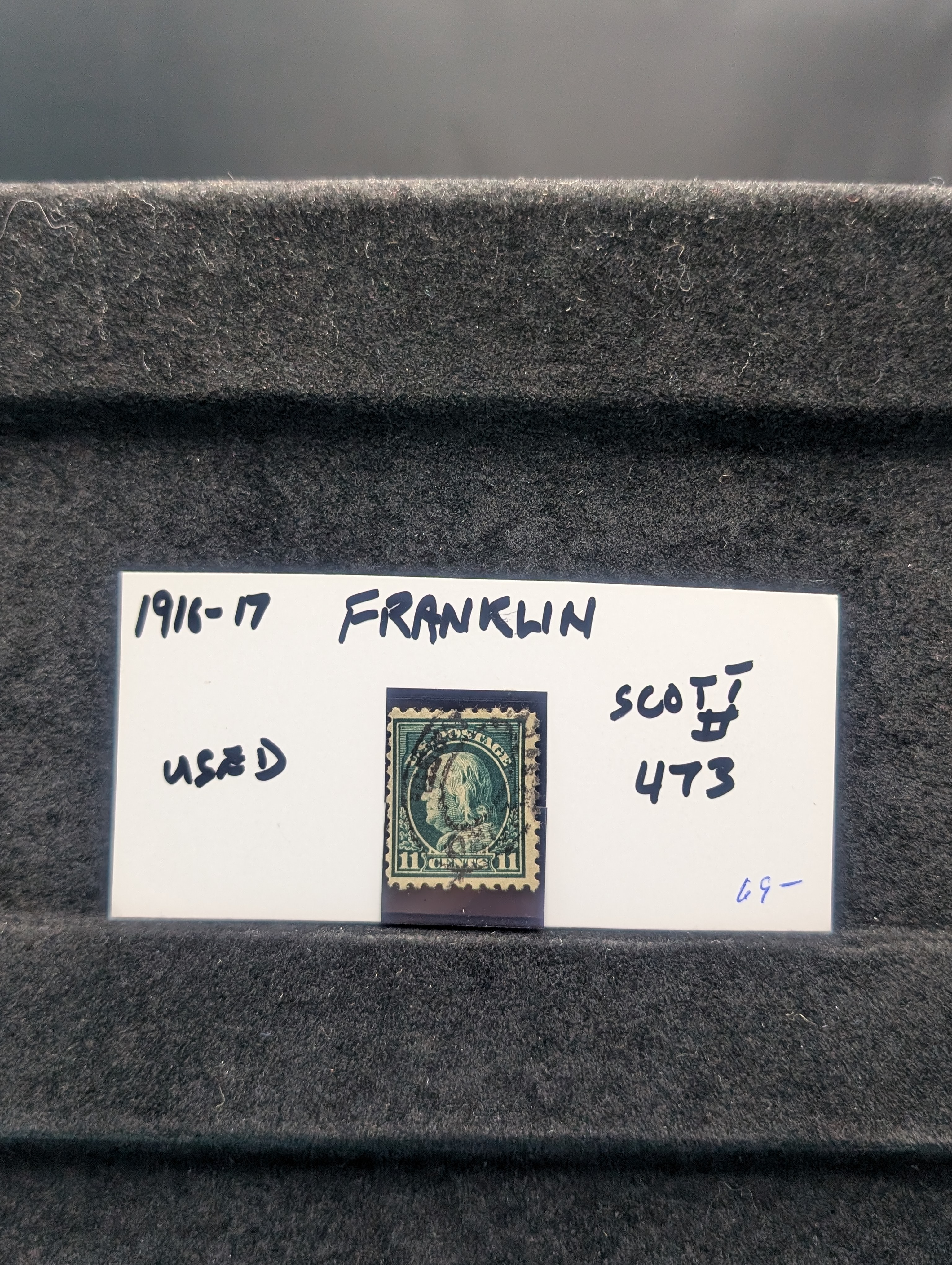 1919-1917 Franklin 11 Cents Stamp, Scott # 473, Used