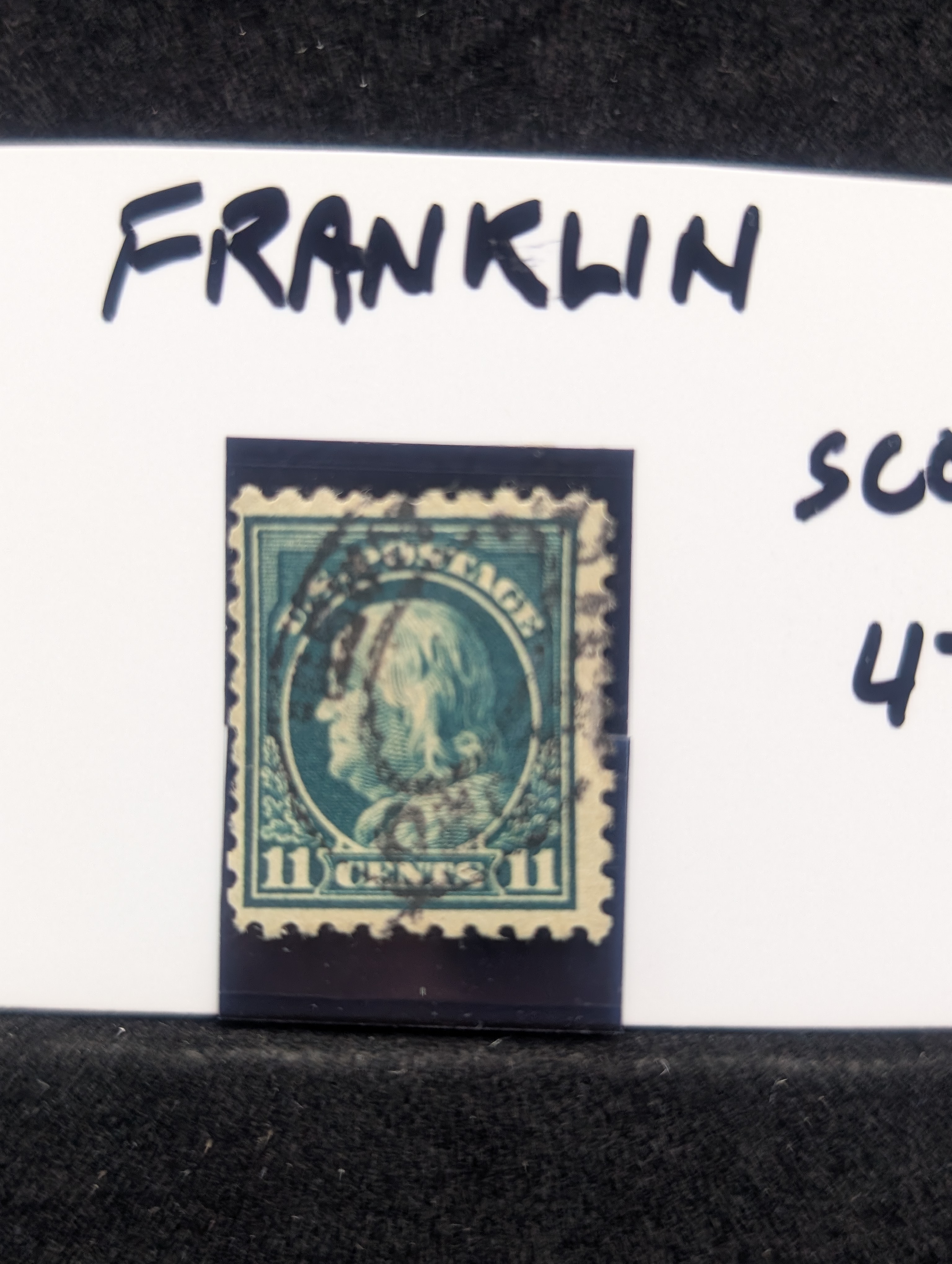 1919-1917 Franklin 11 Cents Stamp, Scott # 473, Used