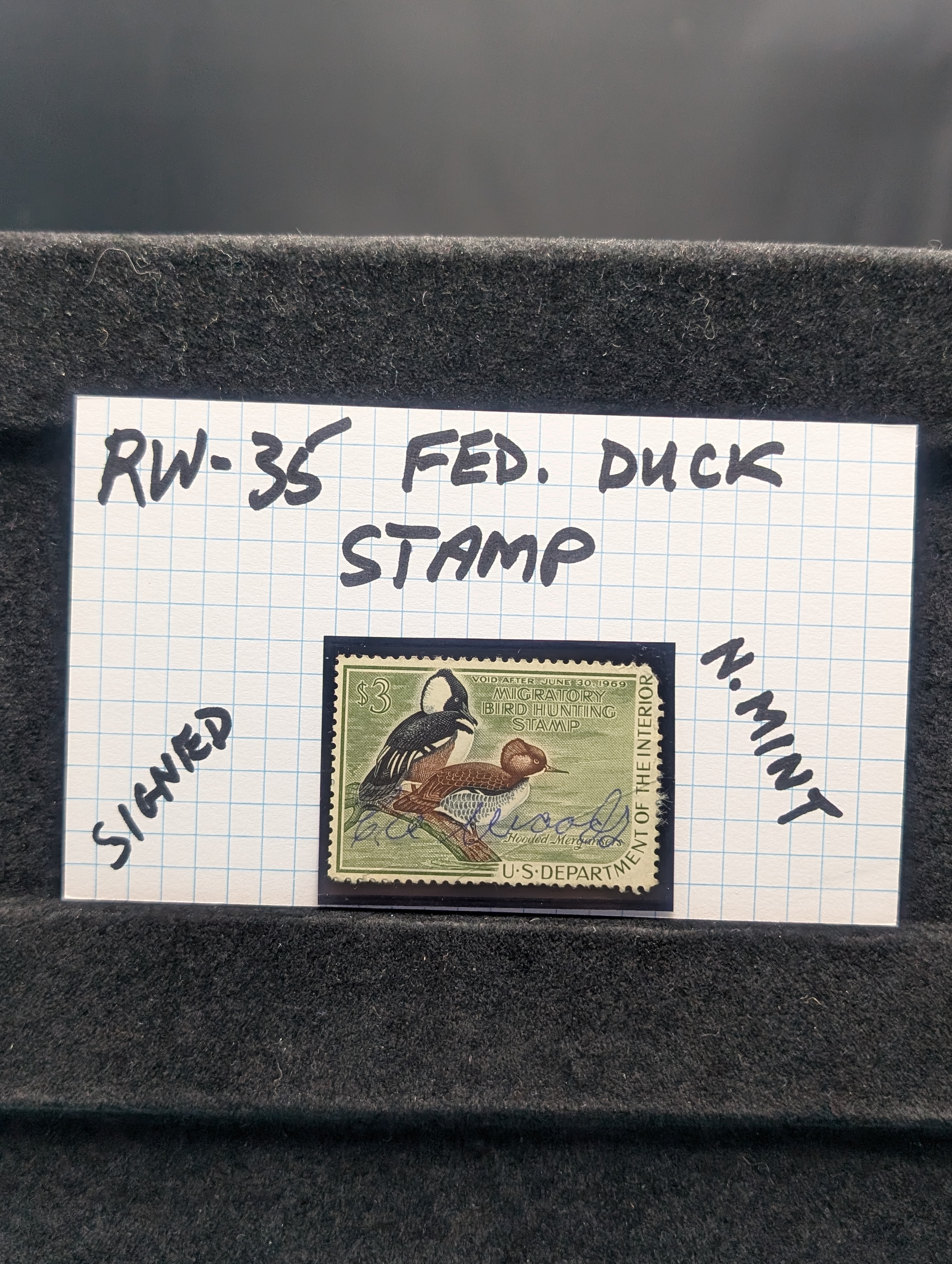 1968 Dept. of Interior Duck Stamp, RW-35, Signed