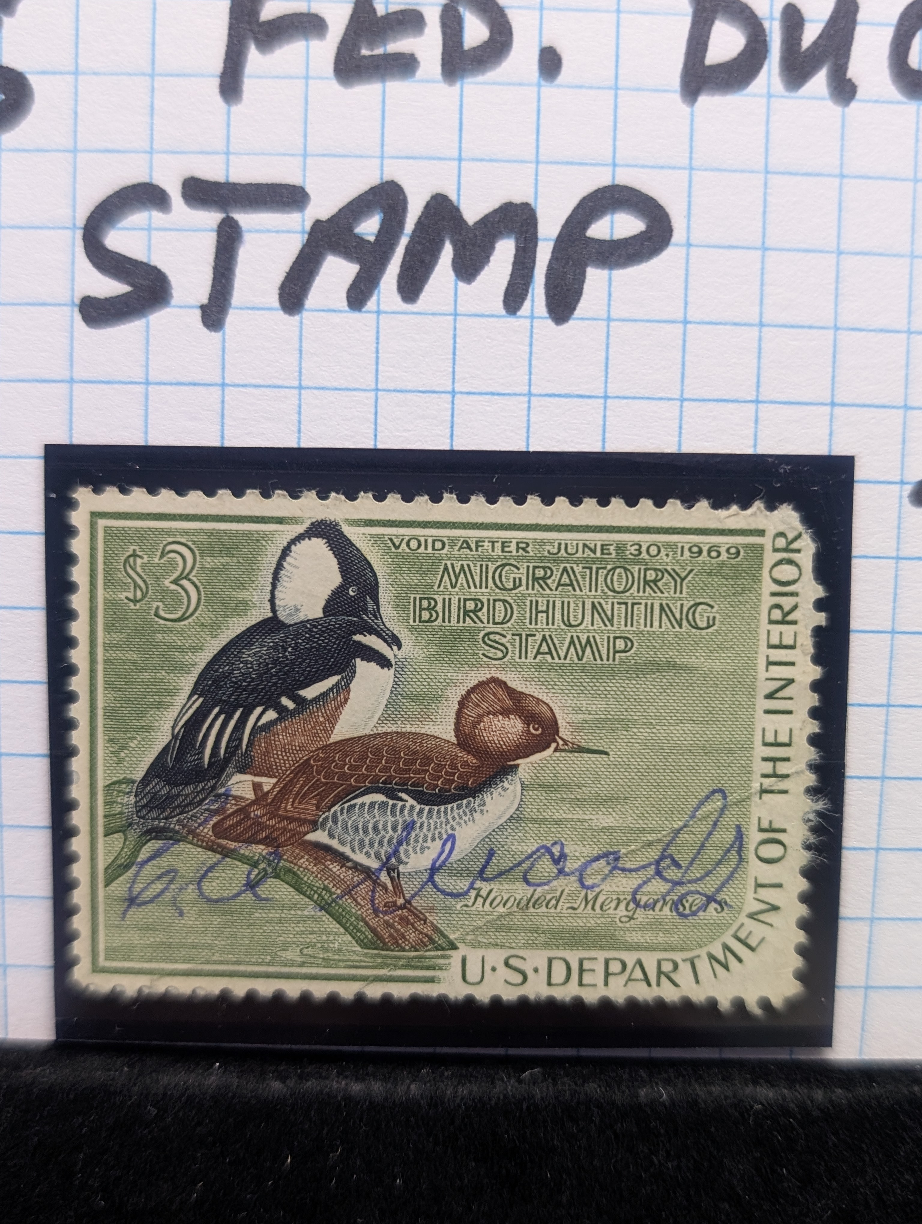 1968 Dept. of Interior Duck Stamp, RW-35, Signed