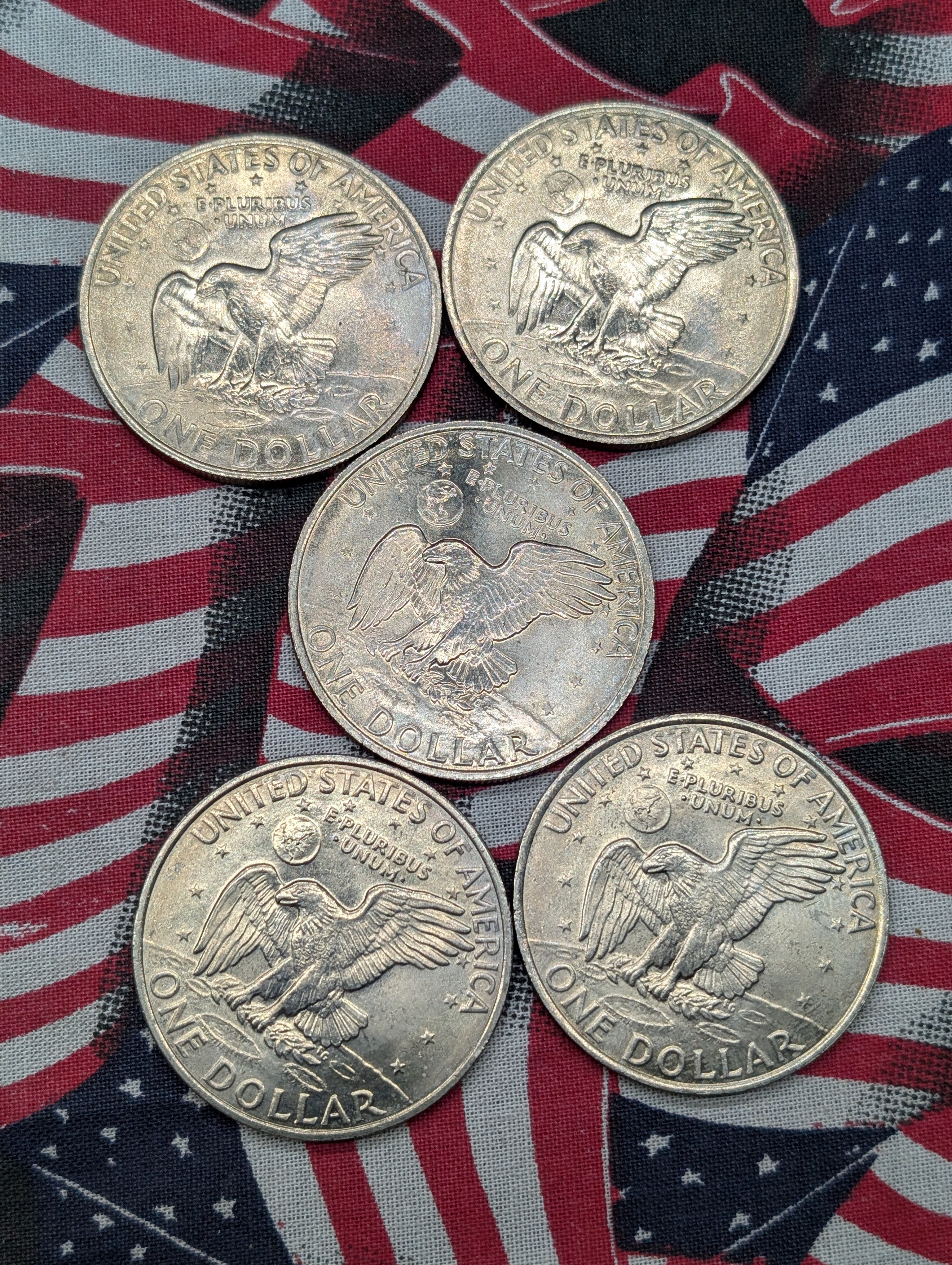 (5) 1971-D Eisenhower Dollars