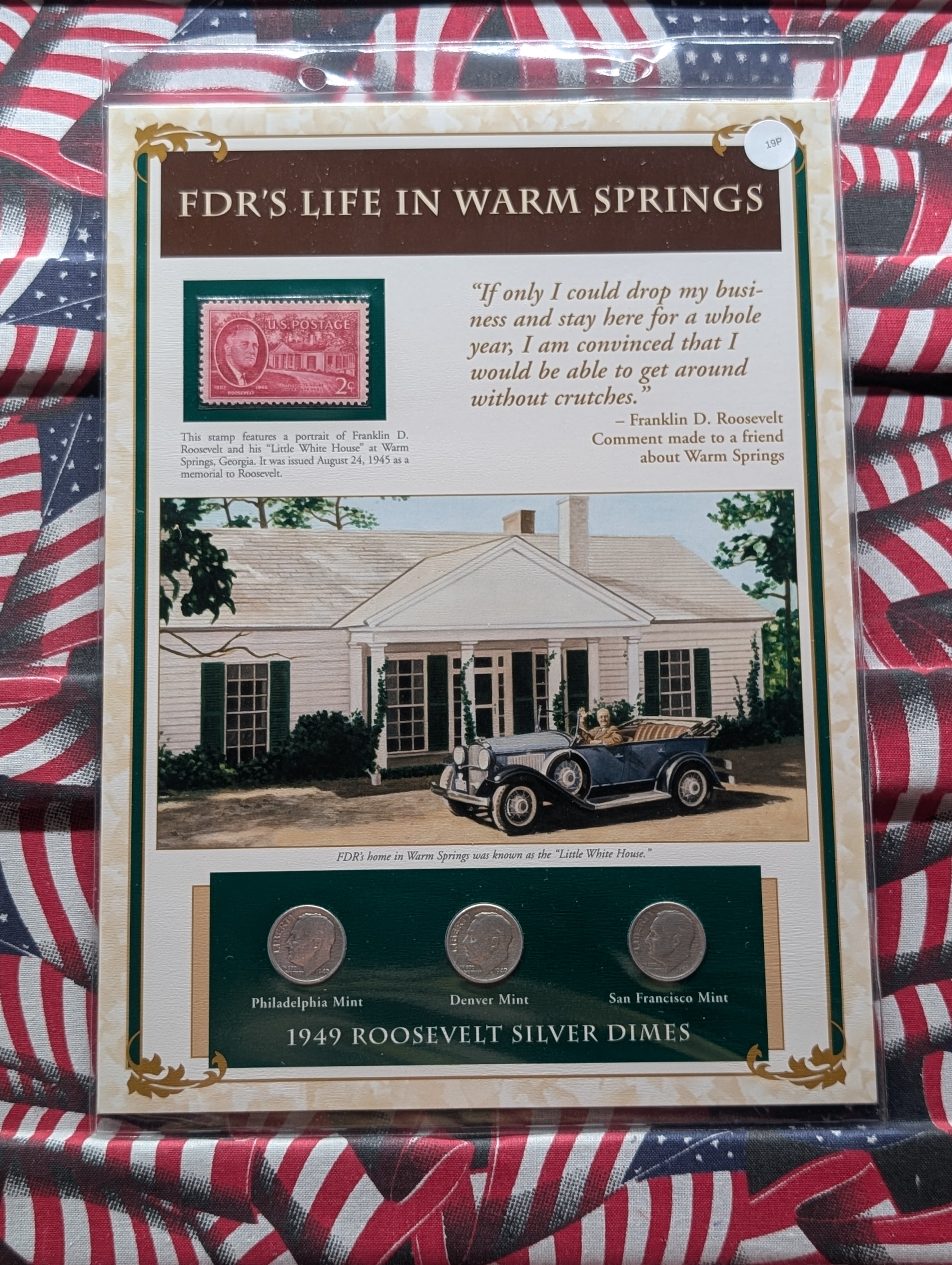 1949 P, D, & S Silver Roosevelt Dimes with Stamp in Binder Sleeve Display - All Are 90% Silver