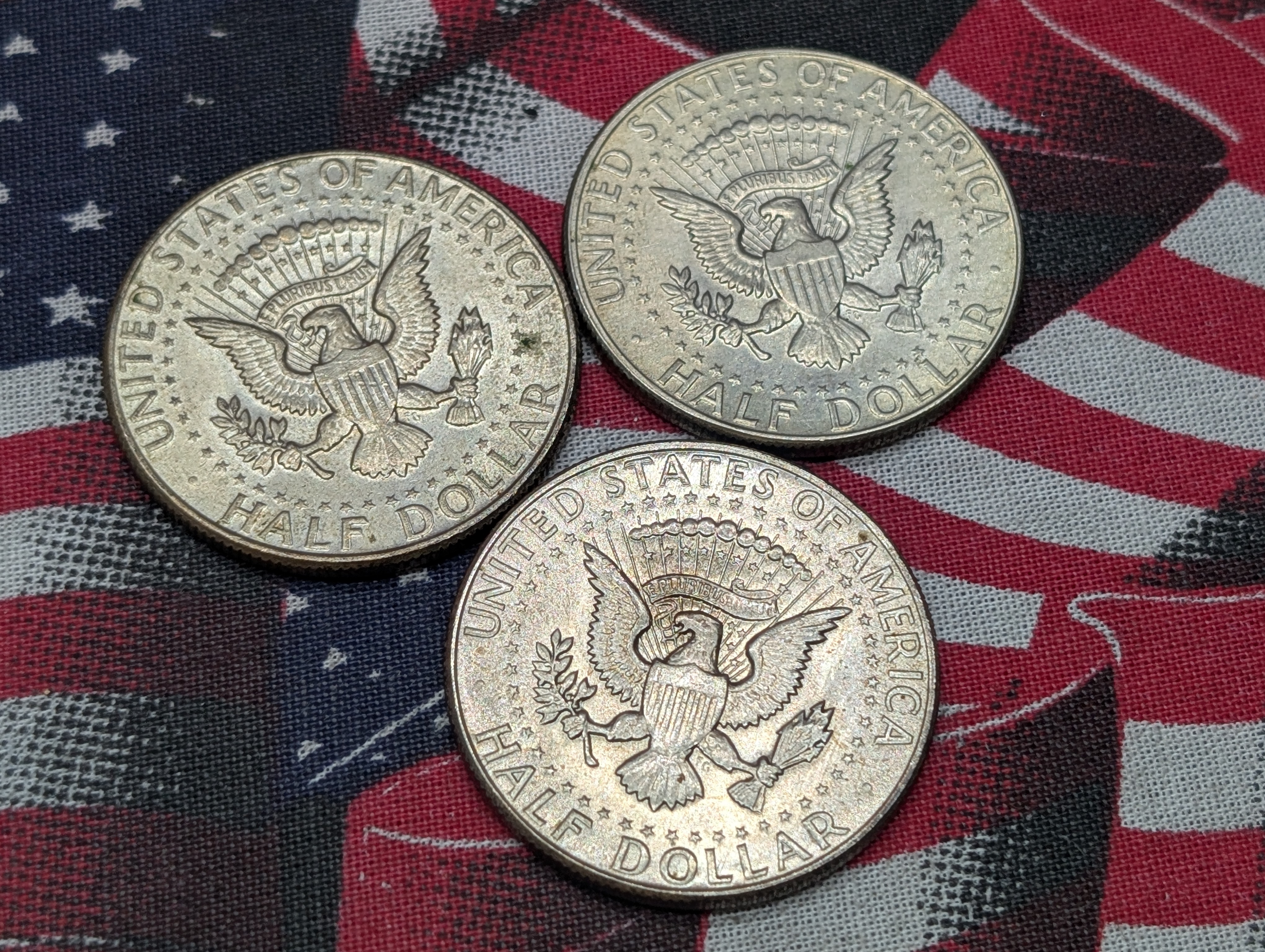 (3) 1967 40% Silver Kennedy Half Dollars