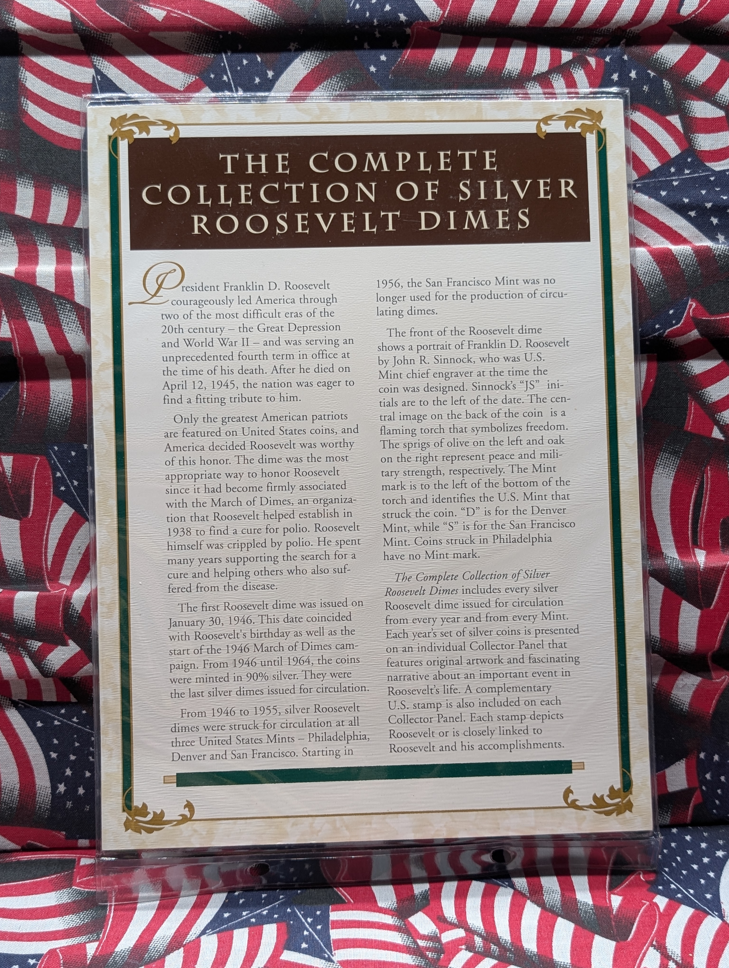 *EMPTY* Postal Commemorative Society Silver Roosevelt Dime Collection Binder - NO COINS
