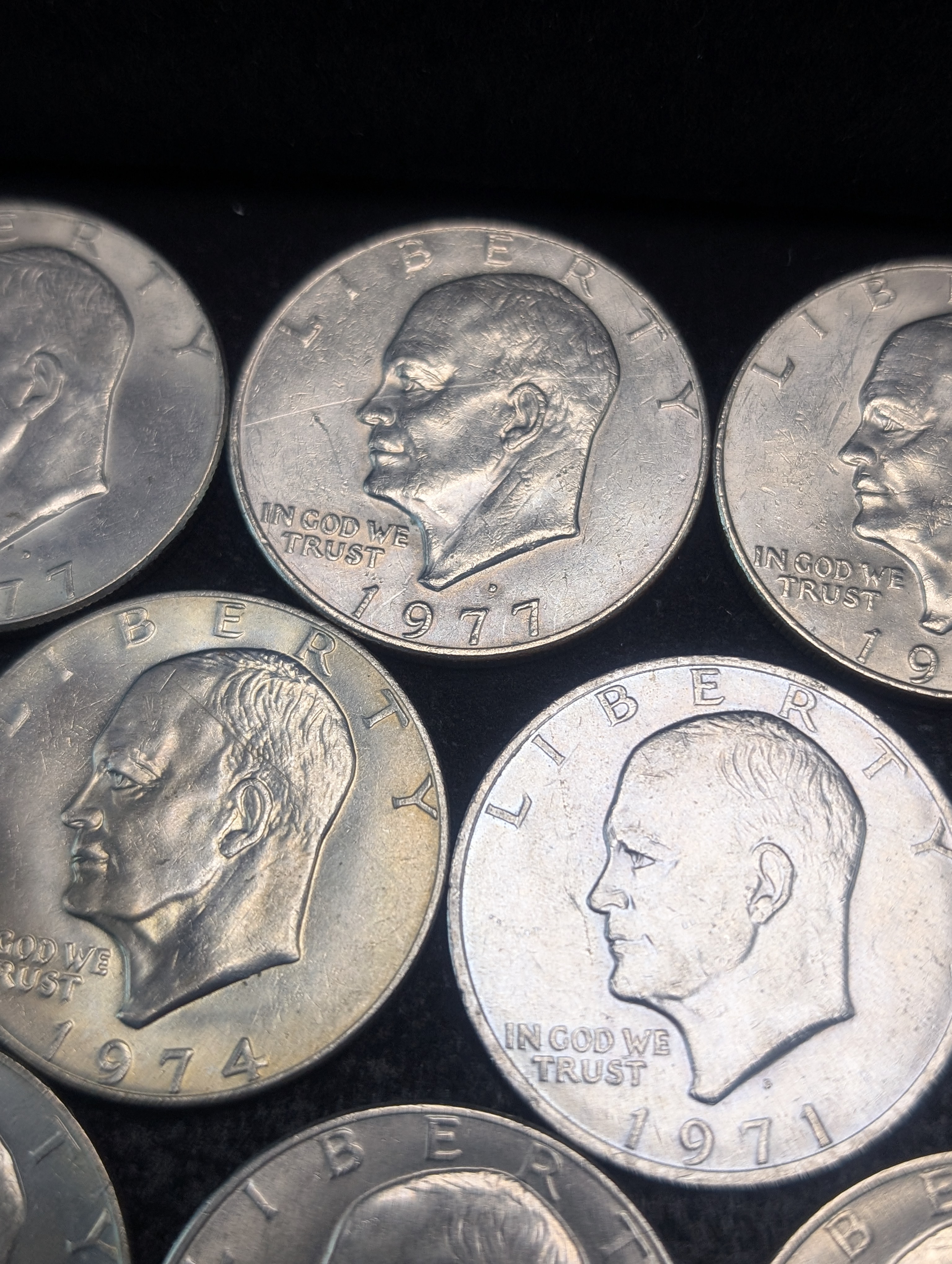 (7) 1971, (3) 1972, (5) 1974, (3) 1977, & (2) 1978 Eisenhower Dollars - (20) Total Coins
